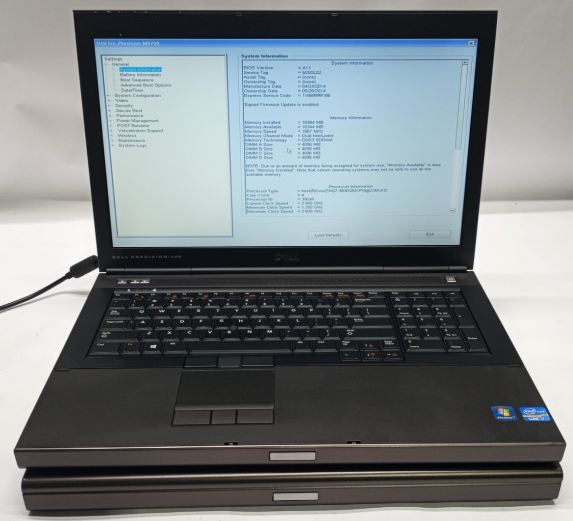Lot of 2 Dell Precision M6700 17.3″ i7-3840QM@2.80 16GB RAM No HDD No OS MC369*!