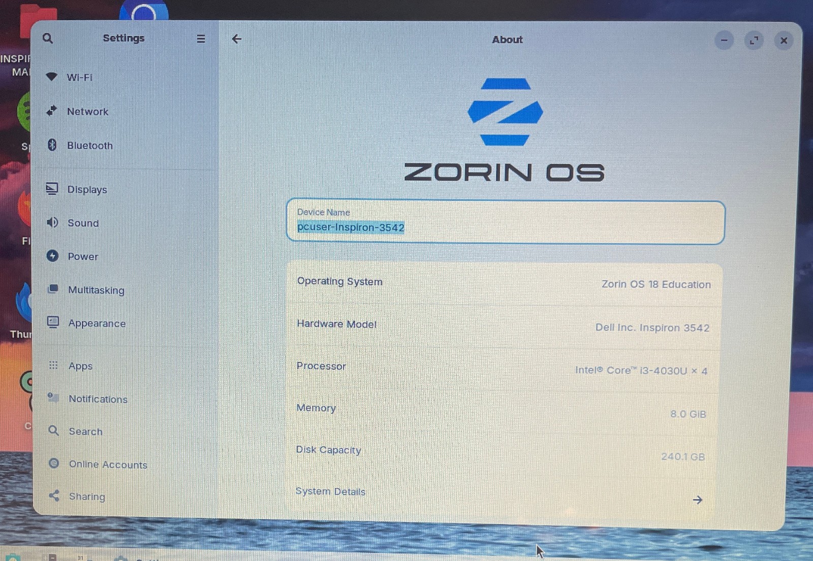 DELL INSPIRON 3542 Laptop 15″ i3 LINUX ZORIN 18/EXTRAS-1