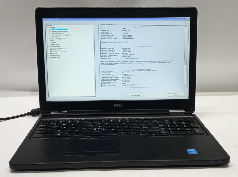 Dell Latitude E5550 15.6″FHD i5-5300U@2.30GHz 8GB RAM No HDD No BATTERY WH672*