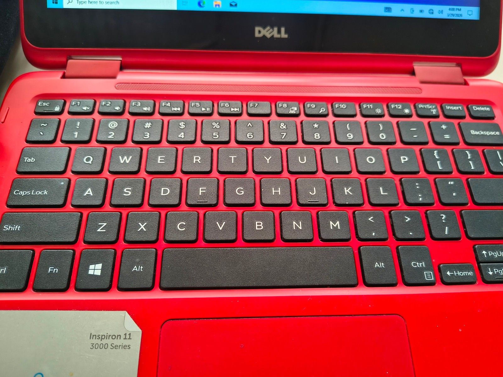 11.6″ RED Dell Inspiron 3000 series Intel 3168 * VG COND w 2 cases * Windows 10