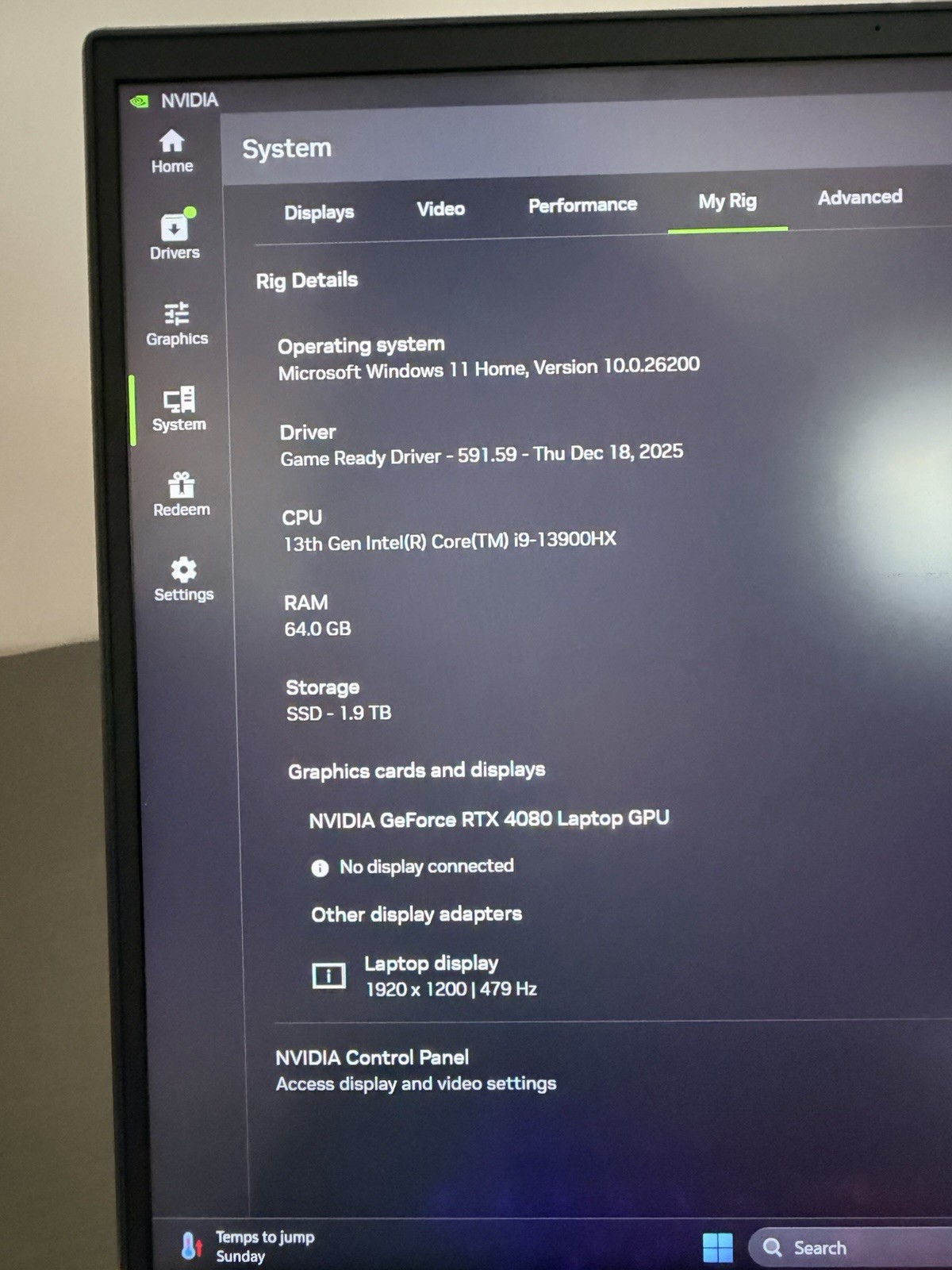 Dell Alienware M18 R1 13th Gen i9-13900HX 64GB 2TB RTX 4080 1920×1200 480Hz
