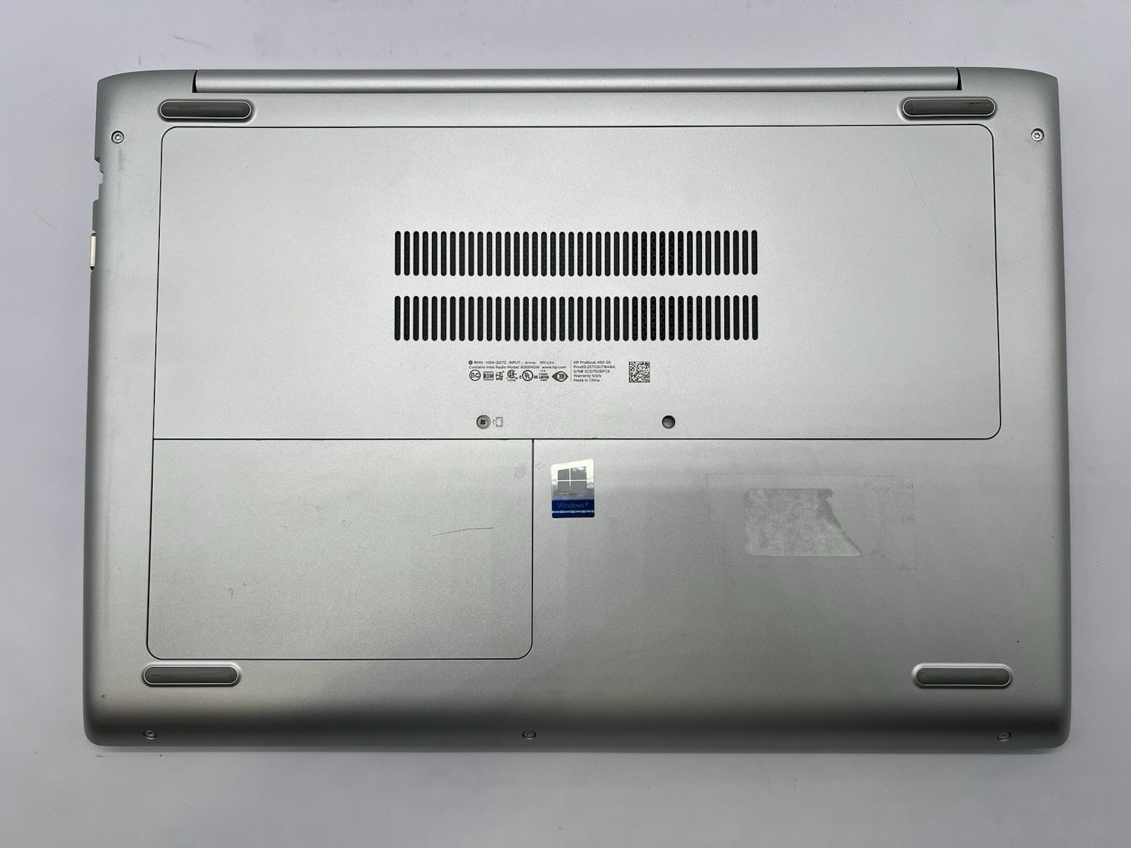 HP ProBook 450 G5, i5-8250U CPU, @ 1.60GHz, 8GB RAM, 256GB SSD-No OS/Charger