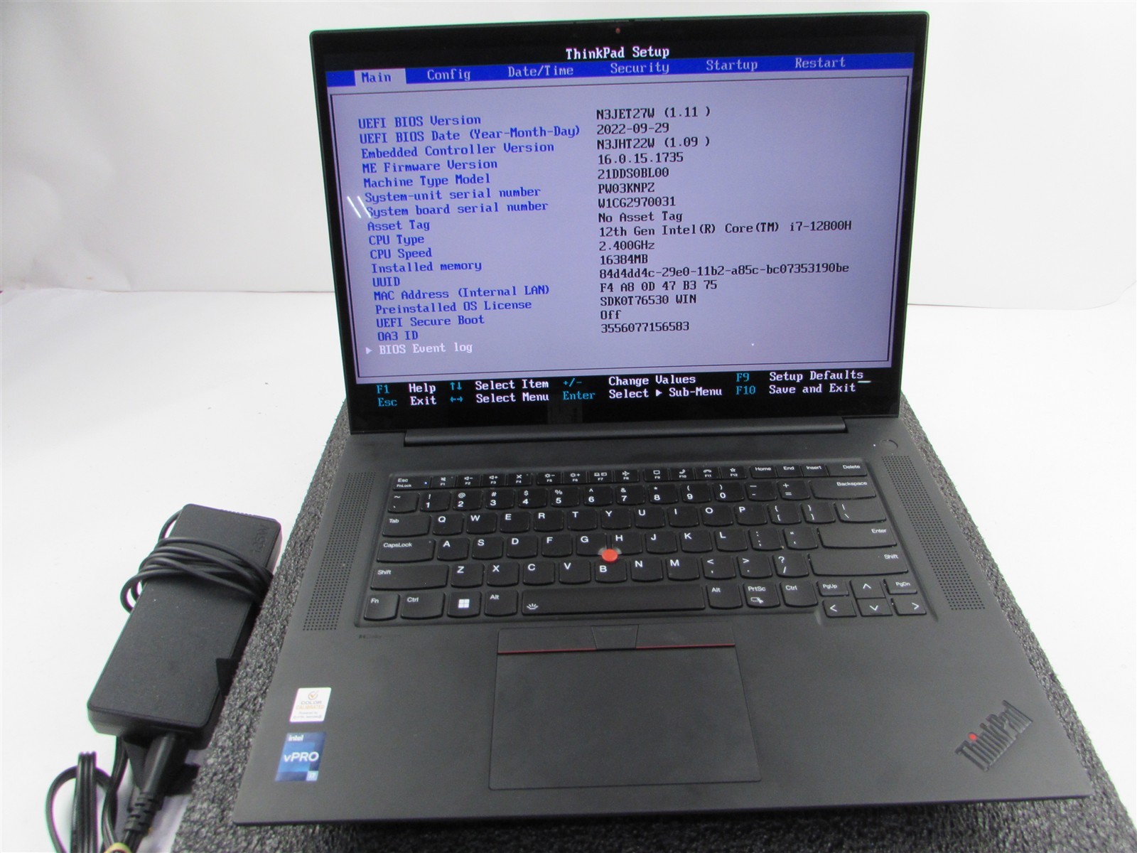 LENOVO THINKPAD P1 (GEN 5) TOUCH i7-12800H 512GB 16GB RAM RTX A1000 WIN 11