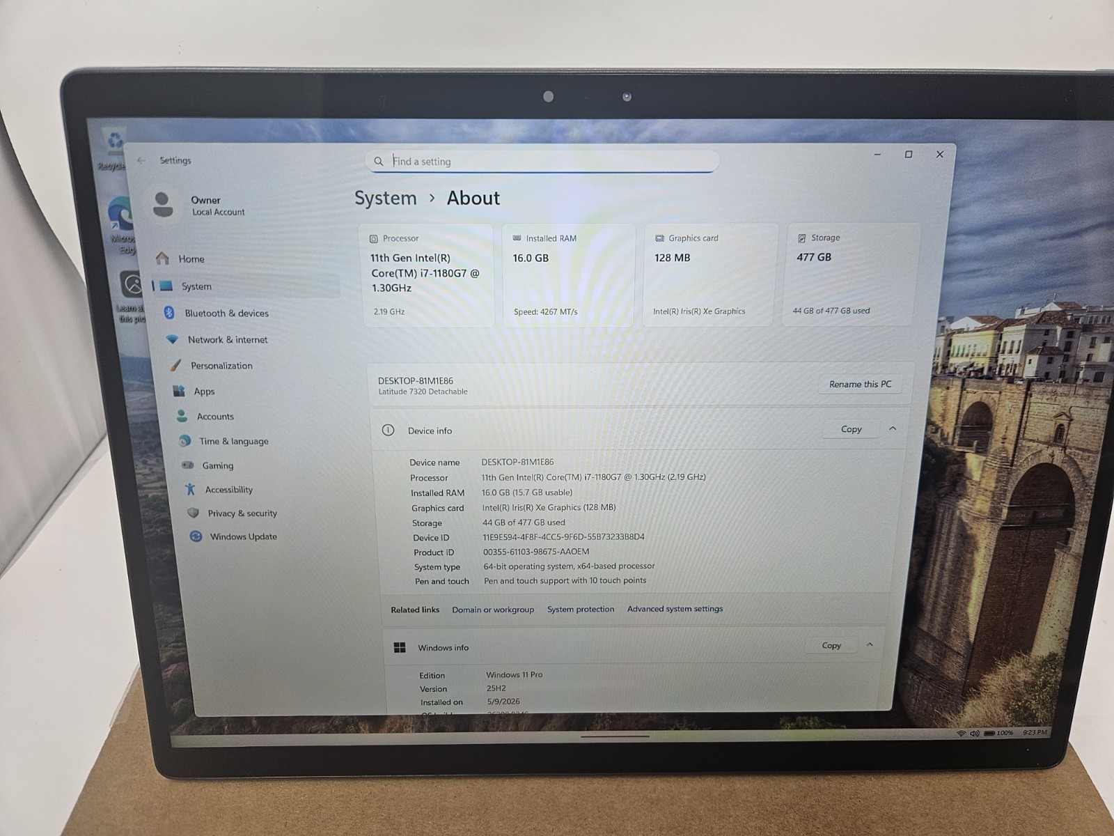 Dell Latitude 7320 Detachable (Intel I7; 256GB; 16GB; 4G LTE Cell) NEW Keyboard