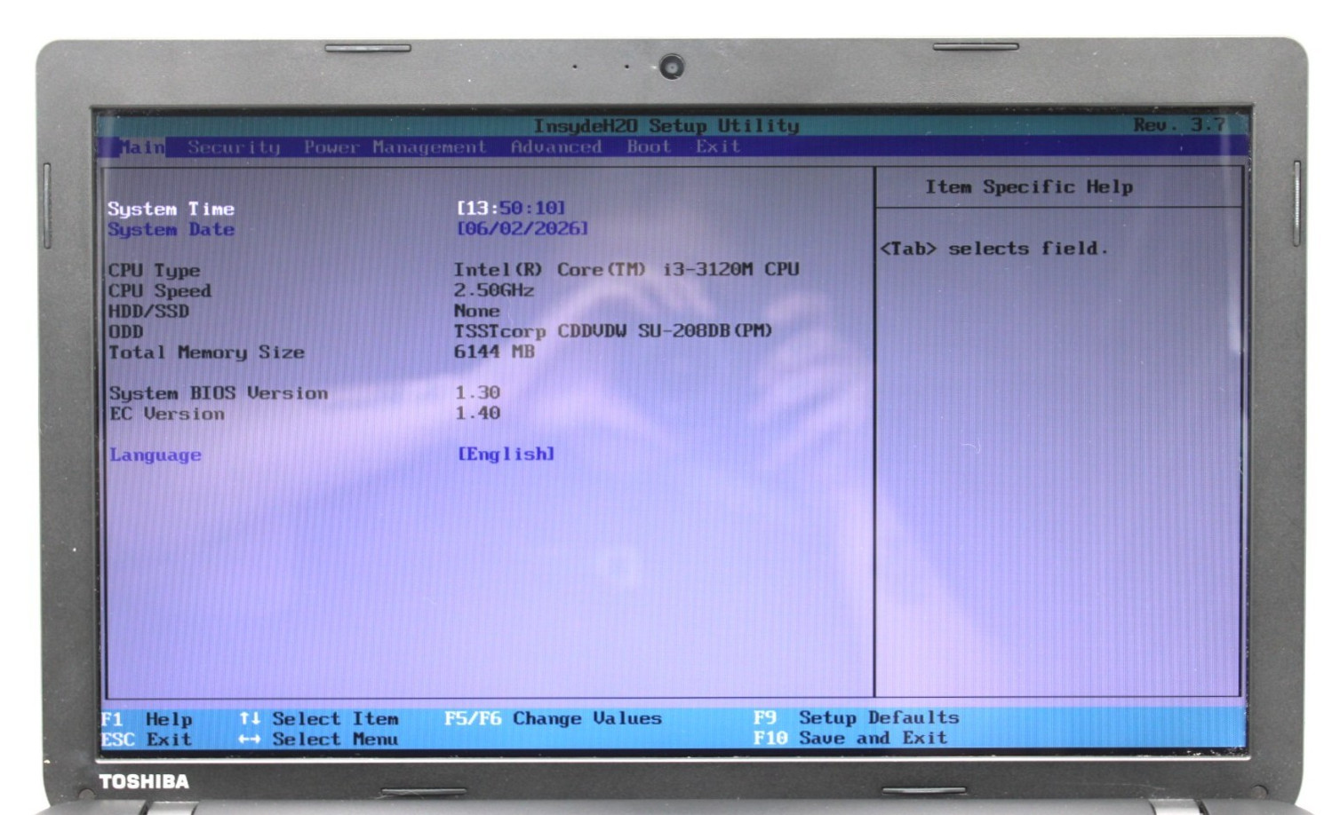 Toshiba Satellite C55A i3-3120M@2.5GHz 6GB DDR3 NO STORAGE/OS *USED/TESTED*
