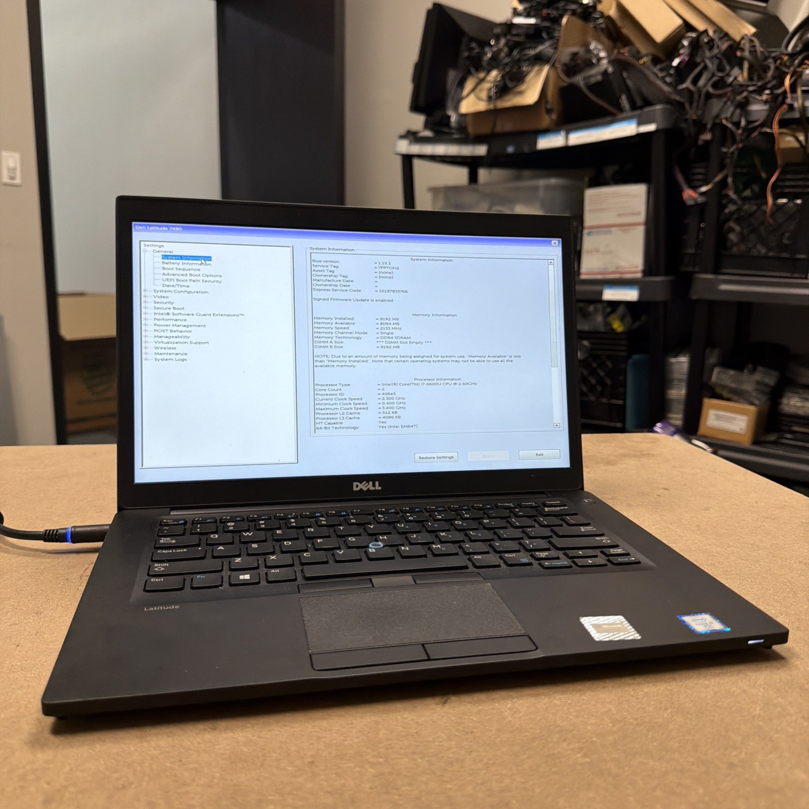 Dell Latitude 7480 Laptop – Intel Core i7-6600U @2.60GHz 8GB RAM