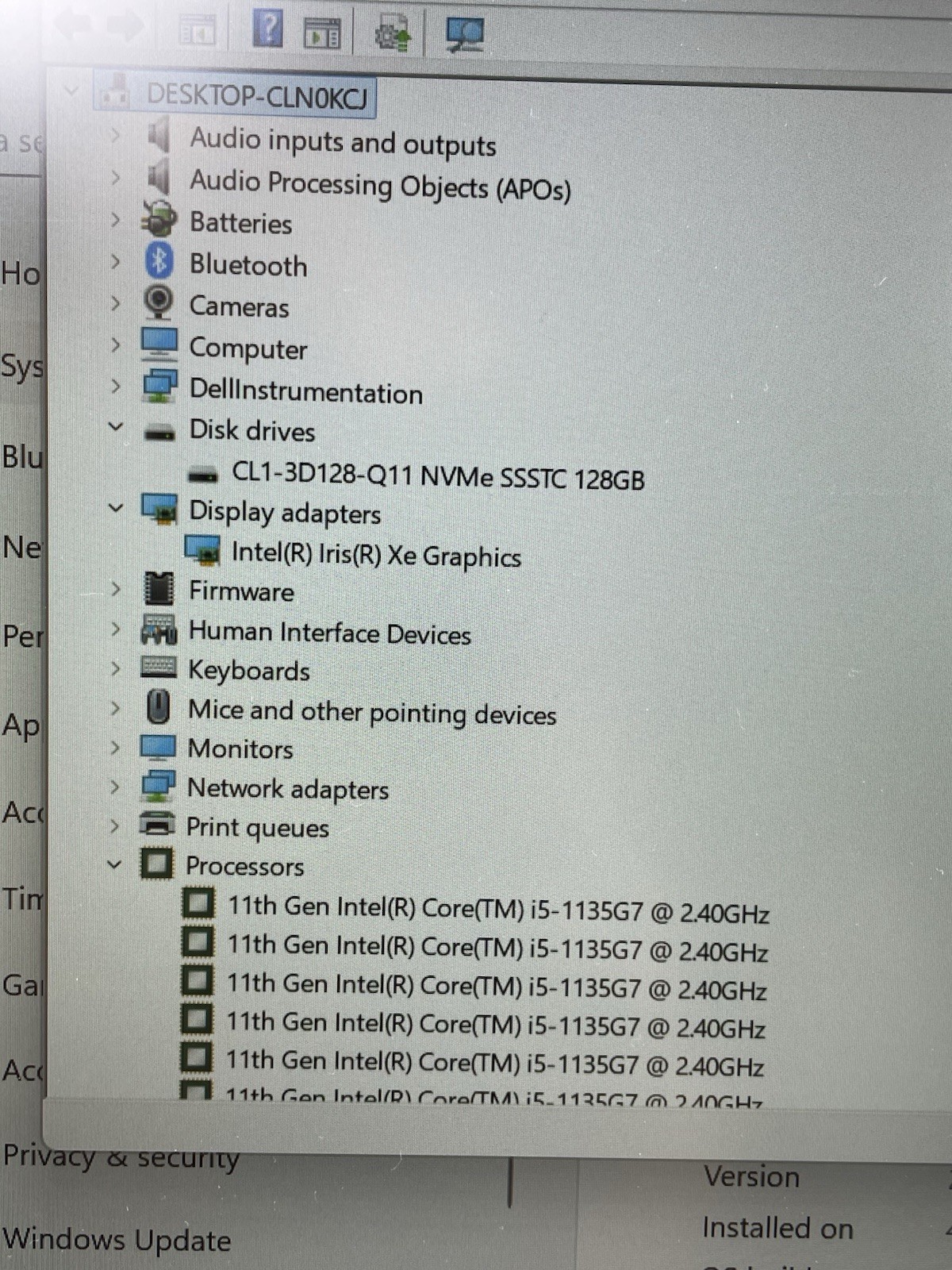 DELL Latitude 3320 i5-1135G7 2.4GHz 8GB RAM 128GB NVMe Win11Pro