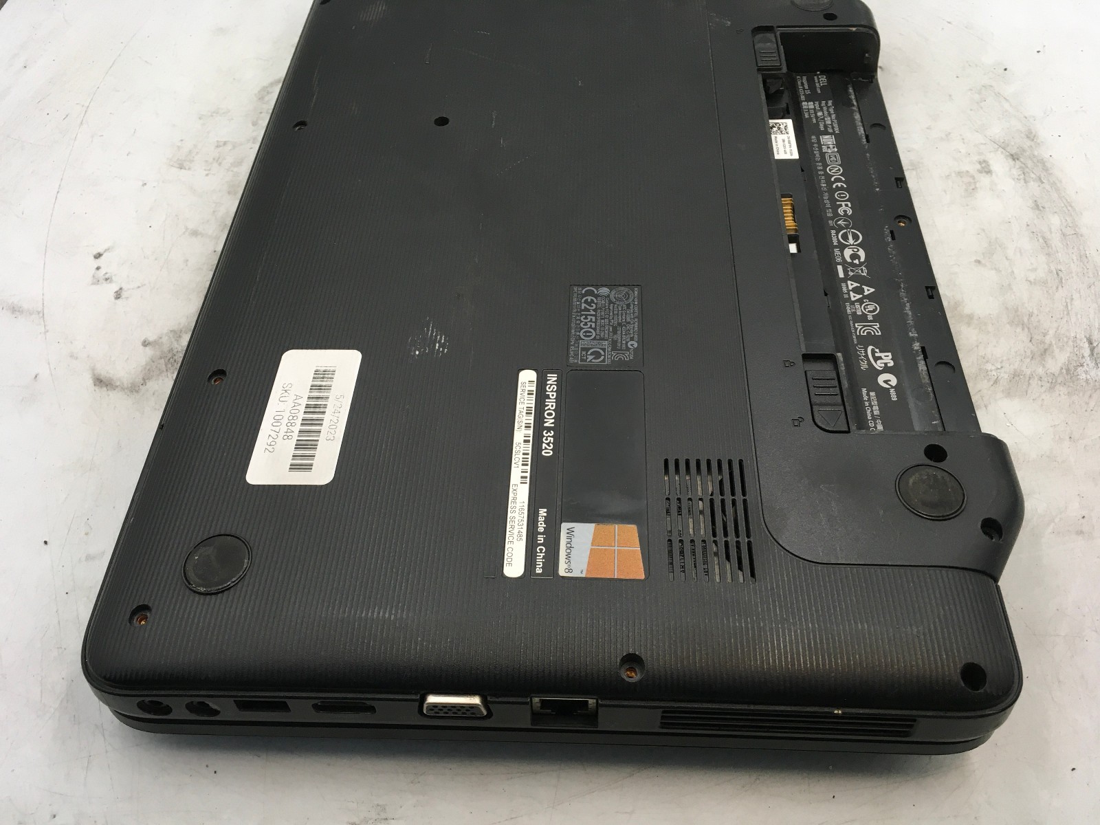DELL INSPIRON 3520 – FOR PARTS/NO POWER – INTEL I3 1215U – 4GB RAM -READ DESC-BB
