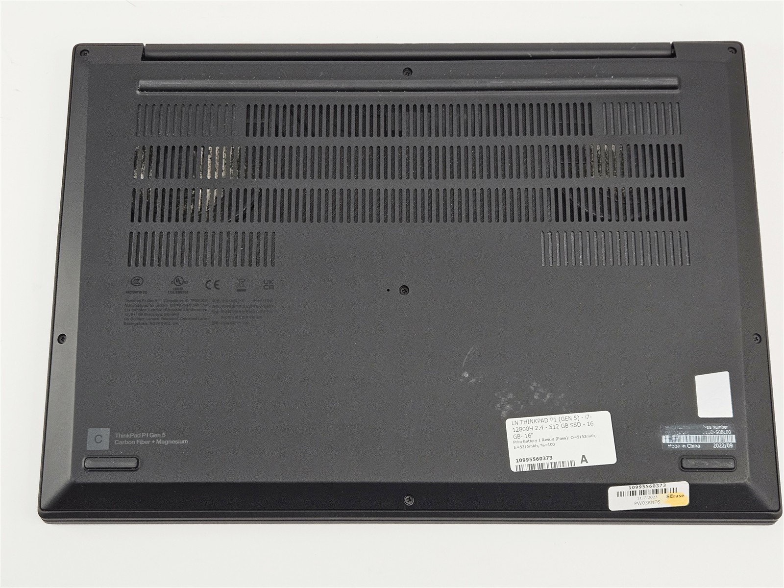 Lenovo 16″ ThinkPad P1 Gen 5 Touchscreen Laptop i7-12800H 16GB RAM 512GB SSD
