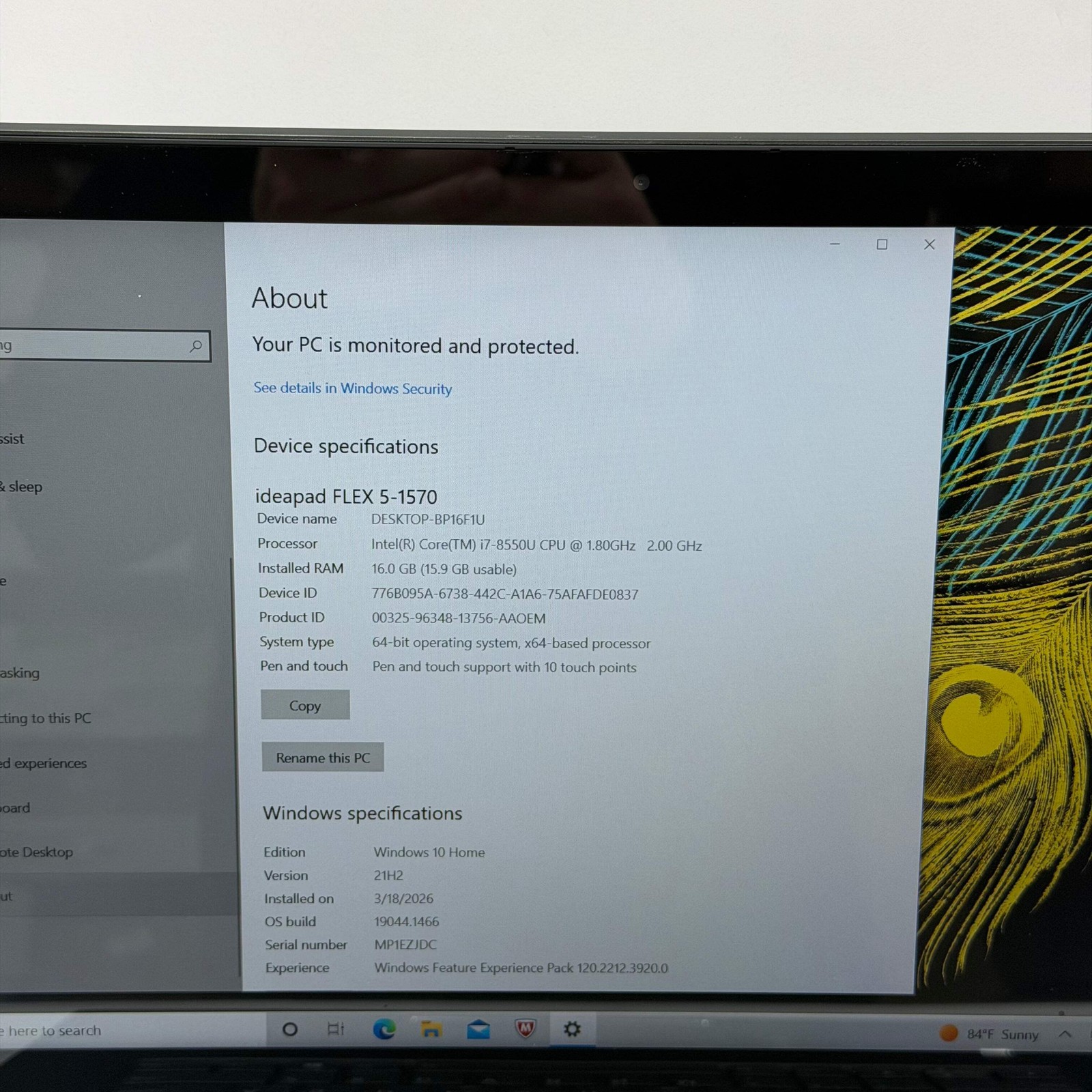 Lenovo IdeaPad Flex 5-1570 15.6″ i7-8550U 1.8GHz 16GB RAM 512GB SSD GeForce 940M