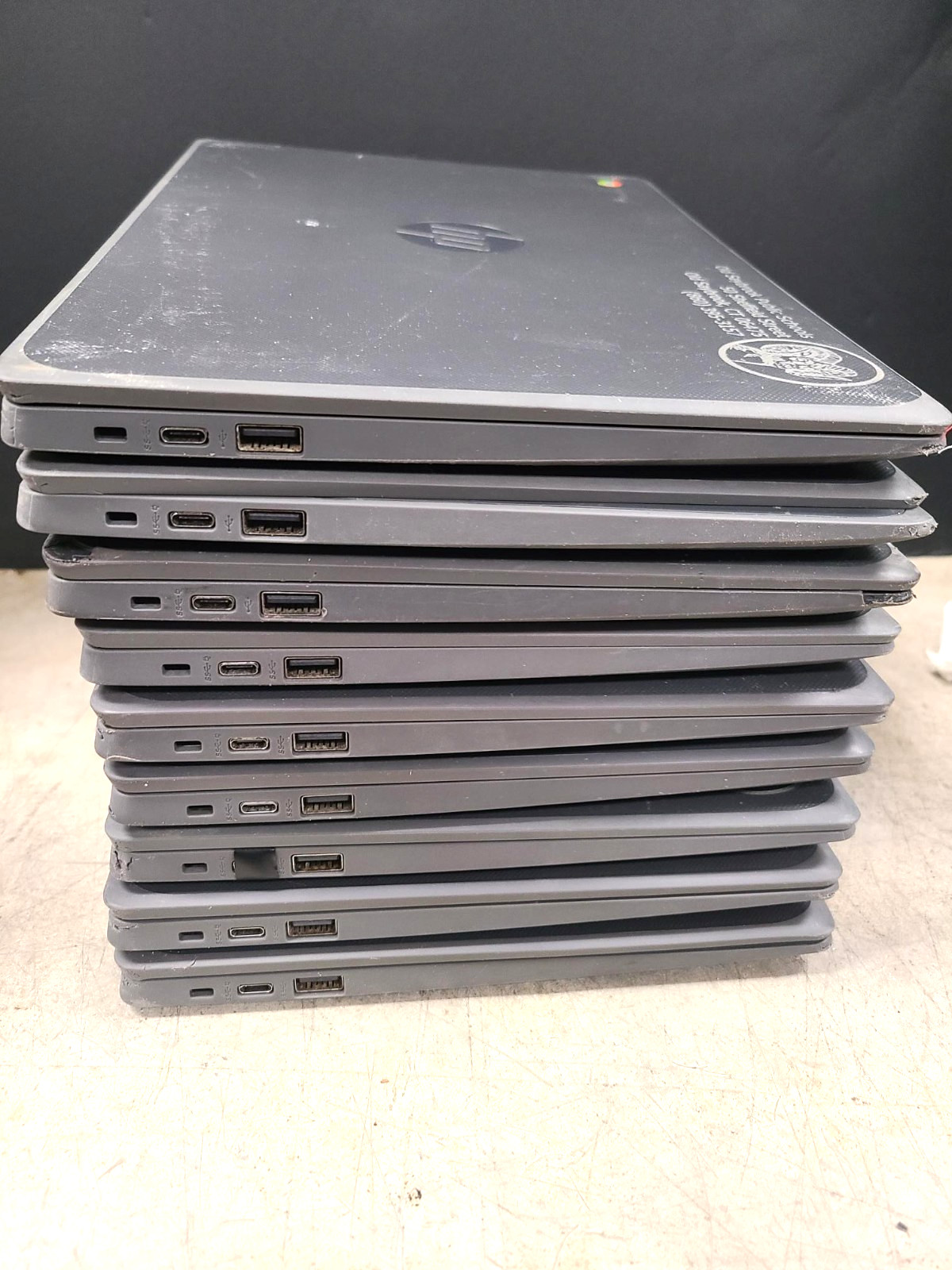 Lot of 9 HP Chromebook 11A G8 EE No Chargers 4GB untested for parts