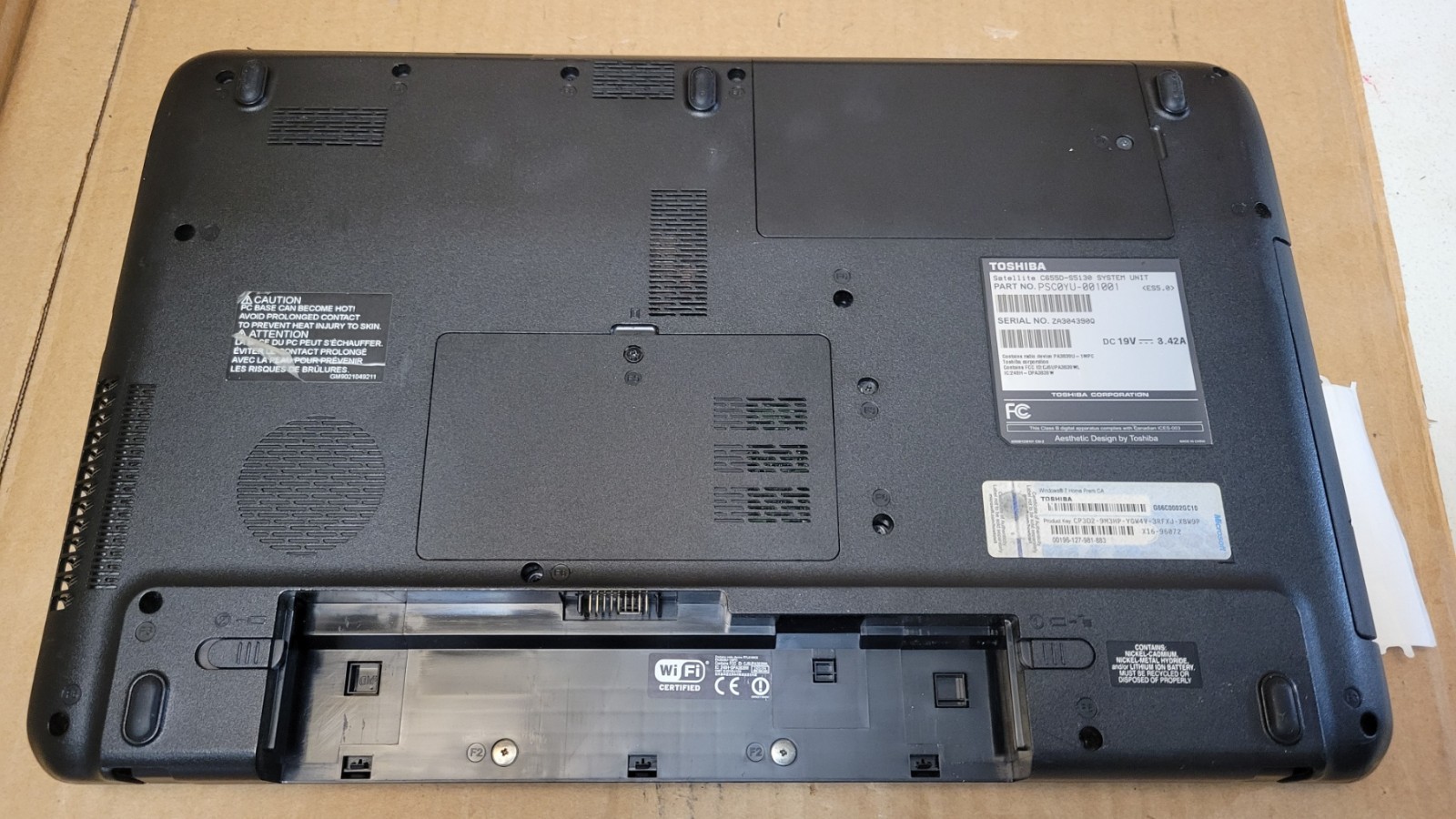 Toshiba Satellite C655D-S5130 15.6” Laptop – Screen Damage For Parts or Repair –