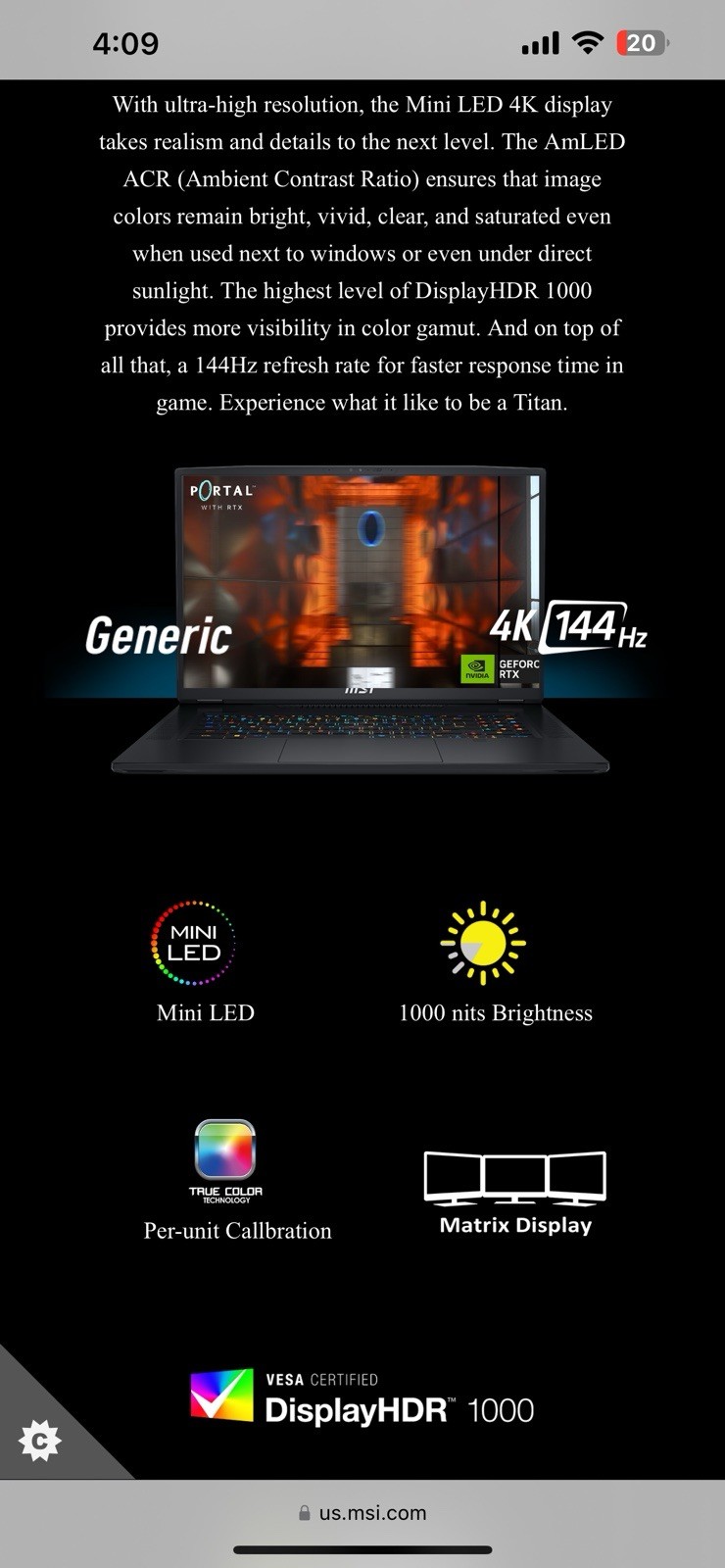 MSI Titan GT77 HX 13VH 17.3″ (2TB SSD, I9-13980HX, 4080, 64gb DDR5)