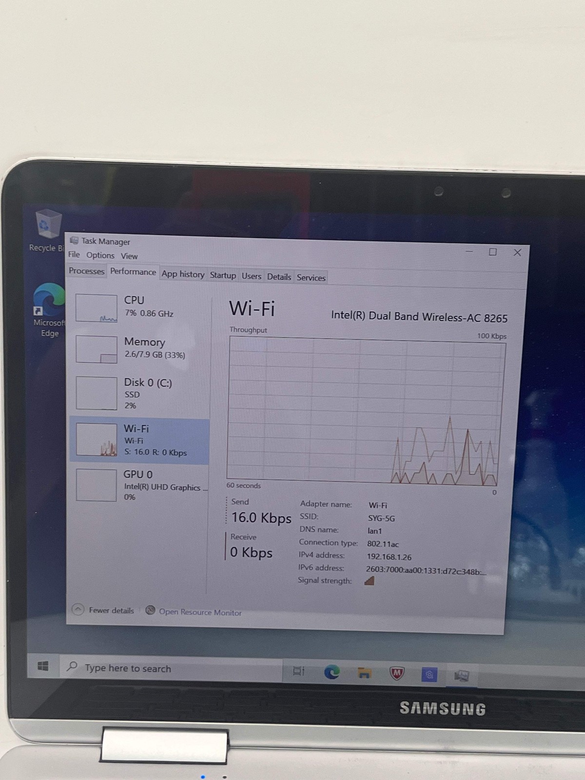 Samsung Notebook 7 Spin 7i-8550U 13.3″ 256GB 8GB Laptop Black