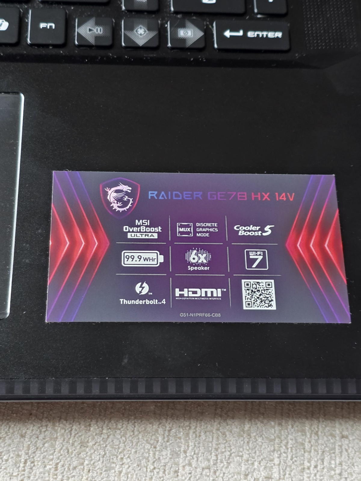MSI Raider GE78HX 17″ QHD+ 240 Hz Gaming Laptop i9-14900HX RTX 4070 32GB RAM 1TB