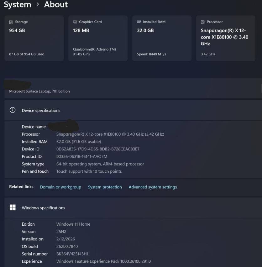 SURFACE LAPTOP 7 SNAPDRAGON