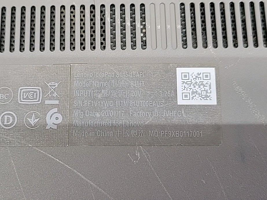 Lenovo IdeaPad S145-15API, AMD Ryzen 3 3200U @ 2.6GHz, 8GB RAM, 256GB SSD, W11P