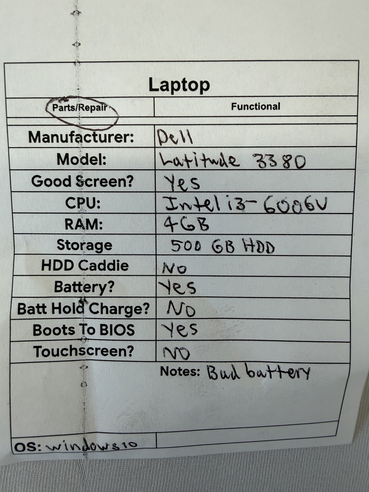 Dell Latitude 3380 Laptop – Good Screen – Intel i3-6006U – RAM 4GB – Read Des