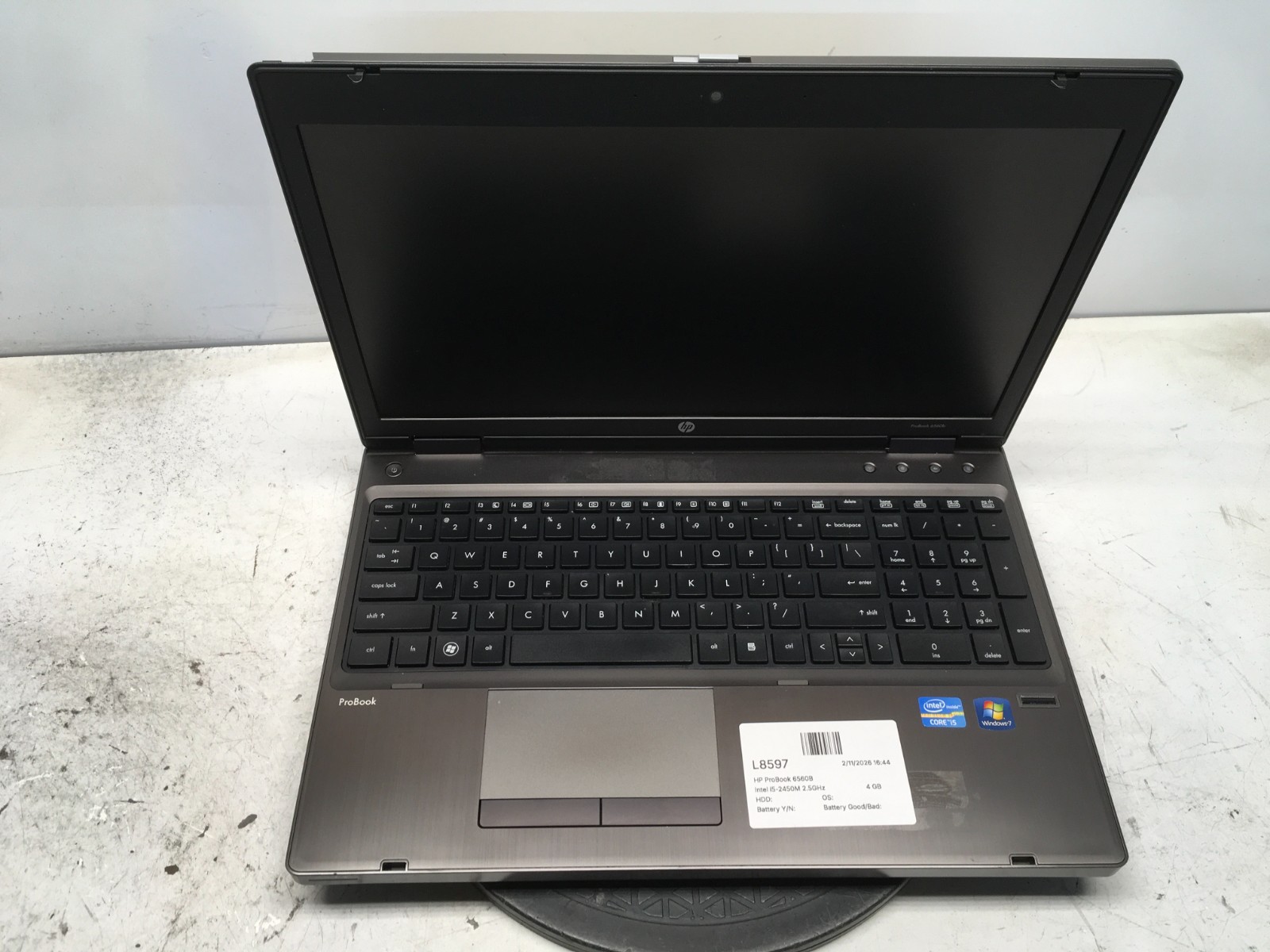 HP ProBook 6560B Intel i5-2450M 2.5GHz 4 GB NO HDD