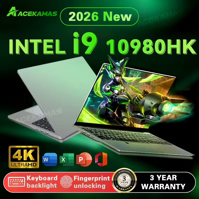 ACEKAMAS 2026 15.6″ Intel Core i9 10980HK Laptop Computer Windows 11 Pro 16GB DD