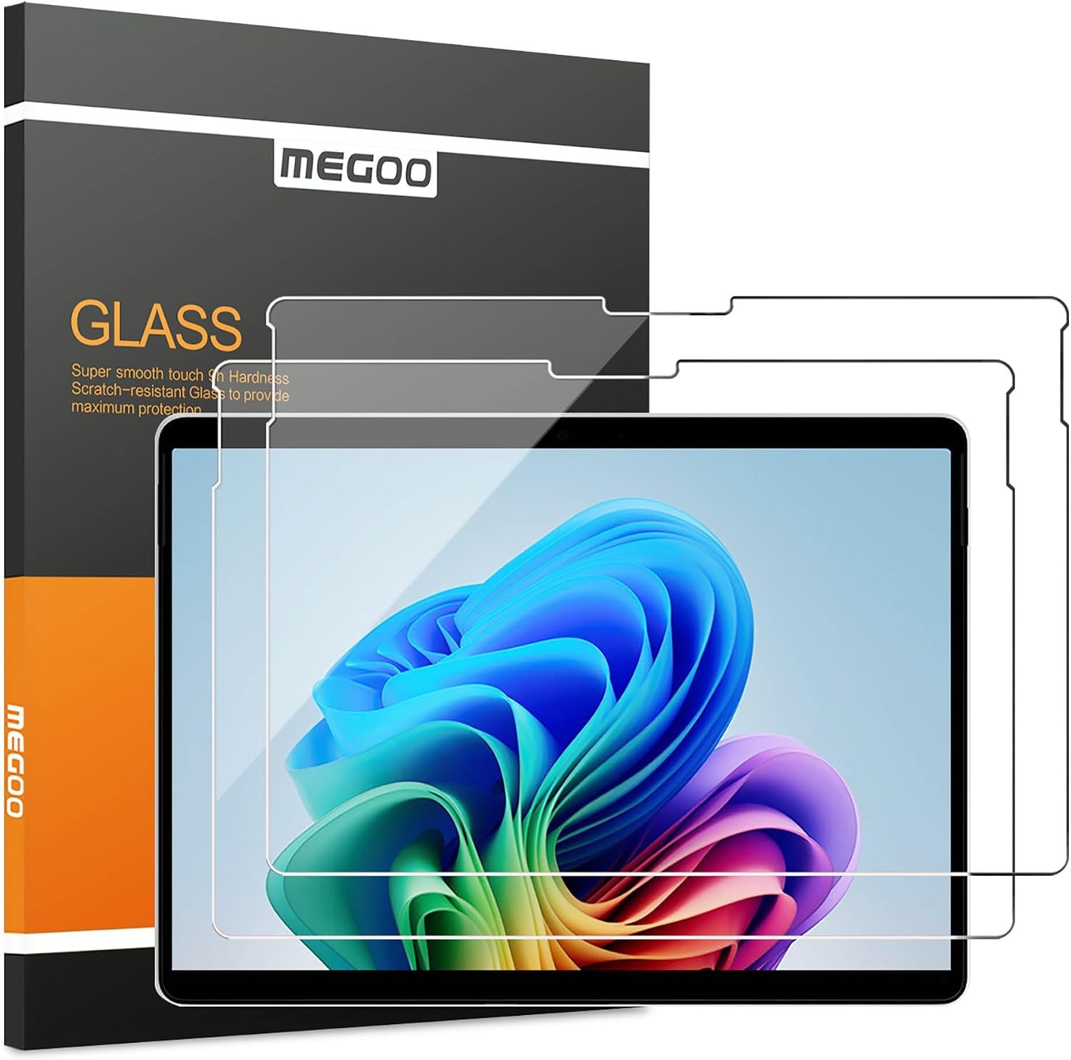 Megoo ArmorShield Tempered Glass Screen Protector for Surface Pro 11-12, 2 Pack