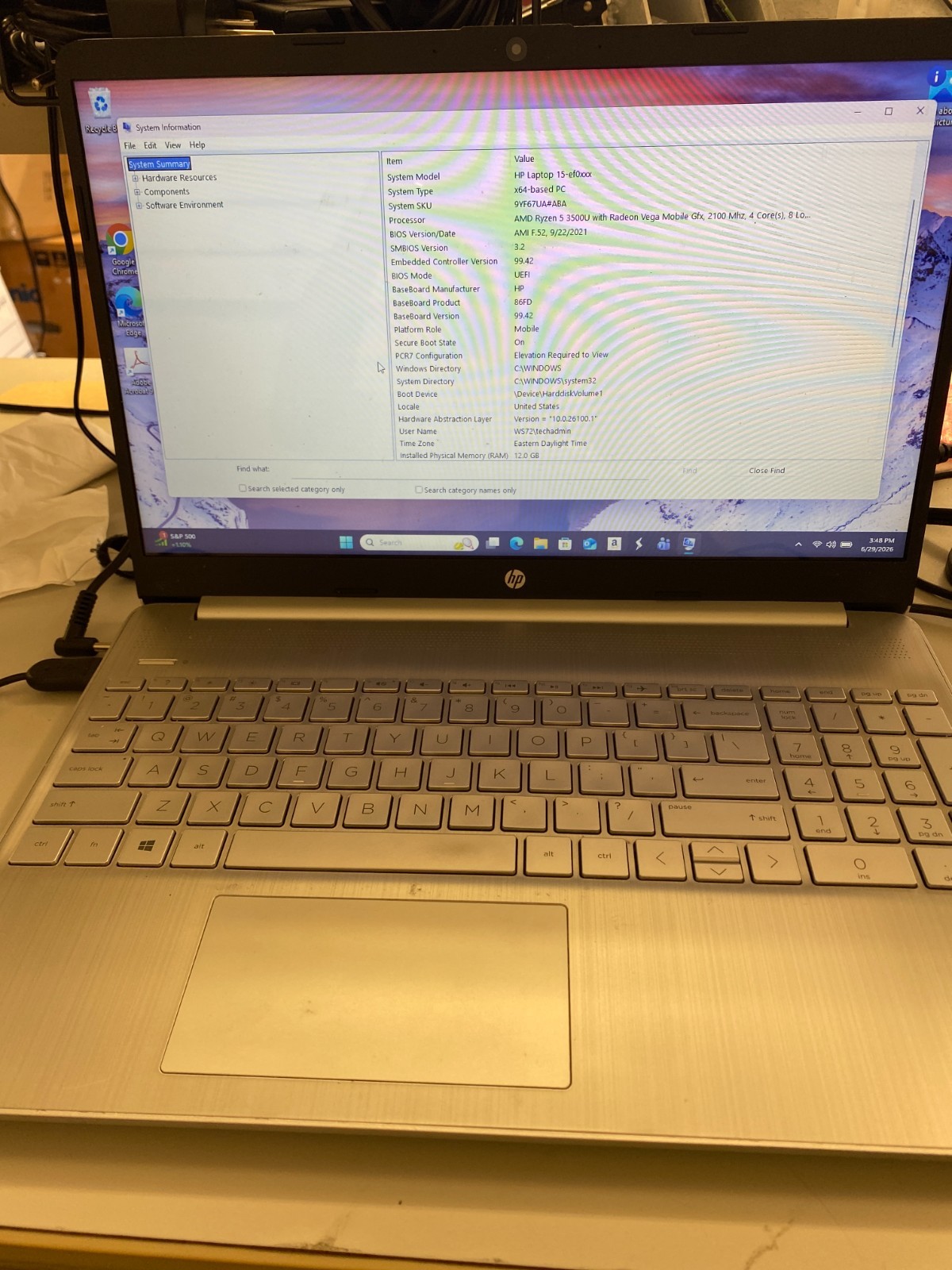 HP Laptop – 15-ef0023dx 15″ HD Touch RYZEN 5 3500U Vega Mobile Gfx Windows 11 P