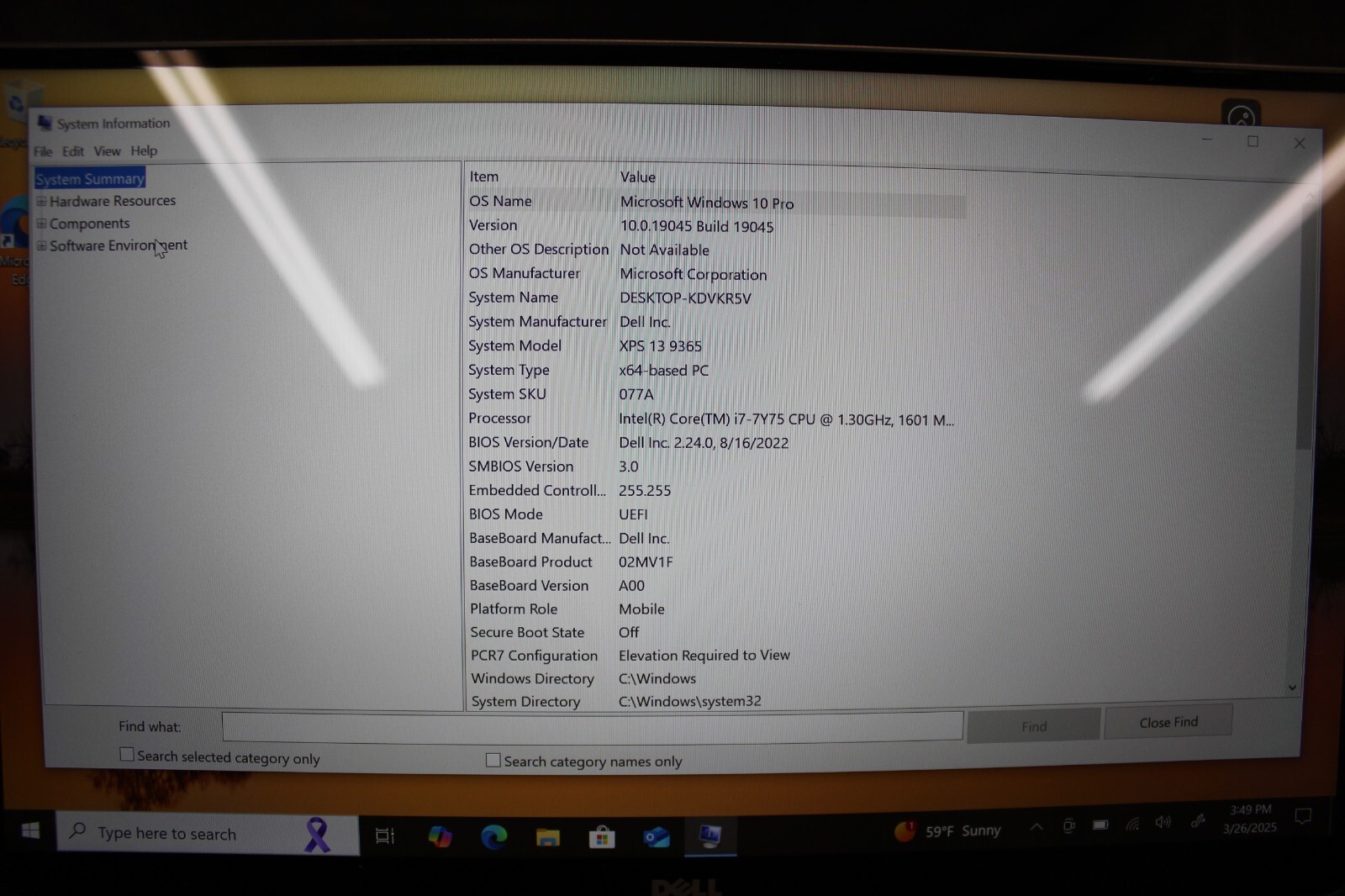 Dell XPS 13 9365 I7-7Y75 256GB NvME 16GB LPDDR4 Win11Pro