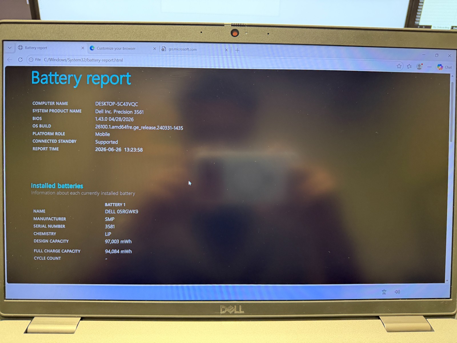 Dell Precision 3561 | i7-11800H | 32GB RAM | 512GB SSD | NVIDIA T600 | 97% Bat