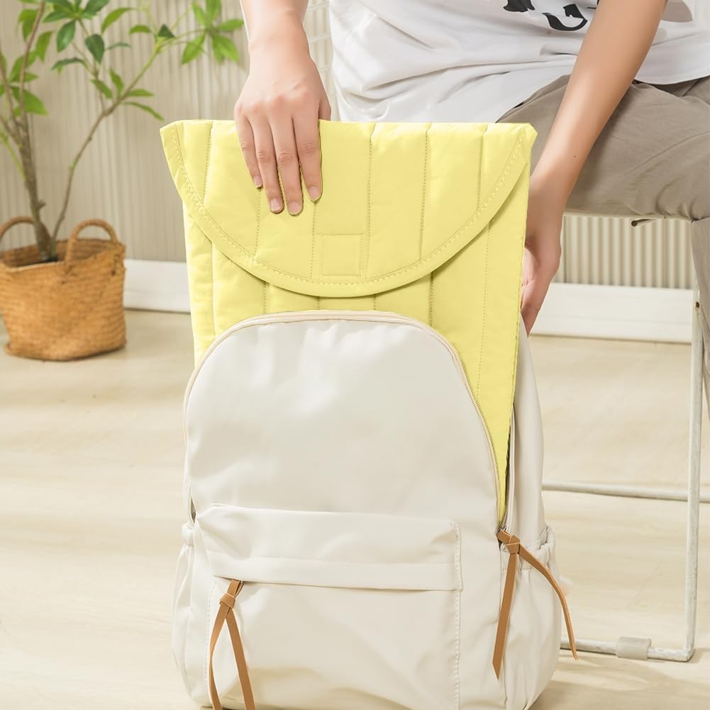 Puffy Laptop Sleeve 13-14 Inch Yellow, Protective Carrying Case for MacBook Air