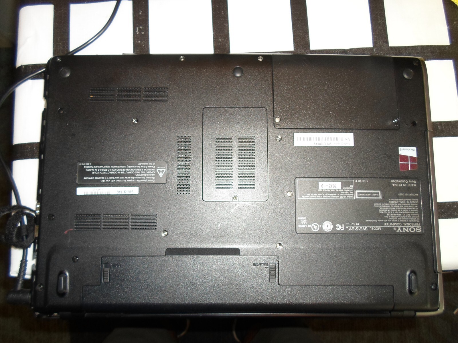 Sony VAIO damaged PCG-7173L Intel Core 2 Duo 1GB RAM 120GB HDD CRACKED SCREEN