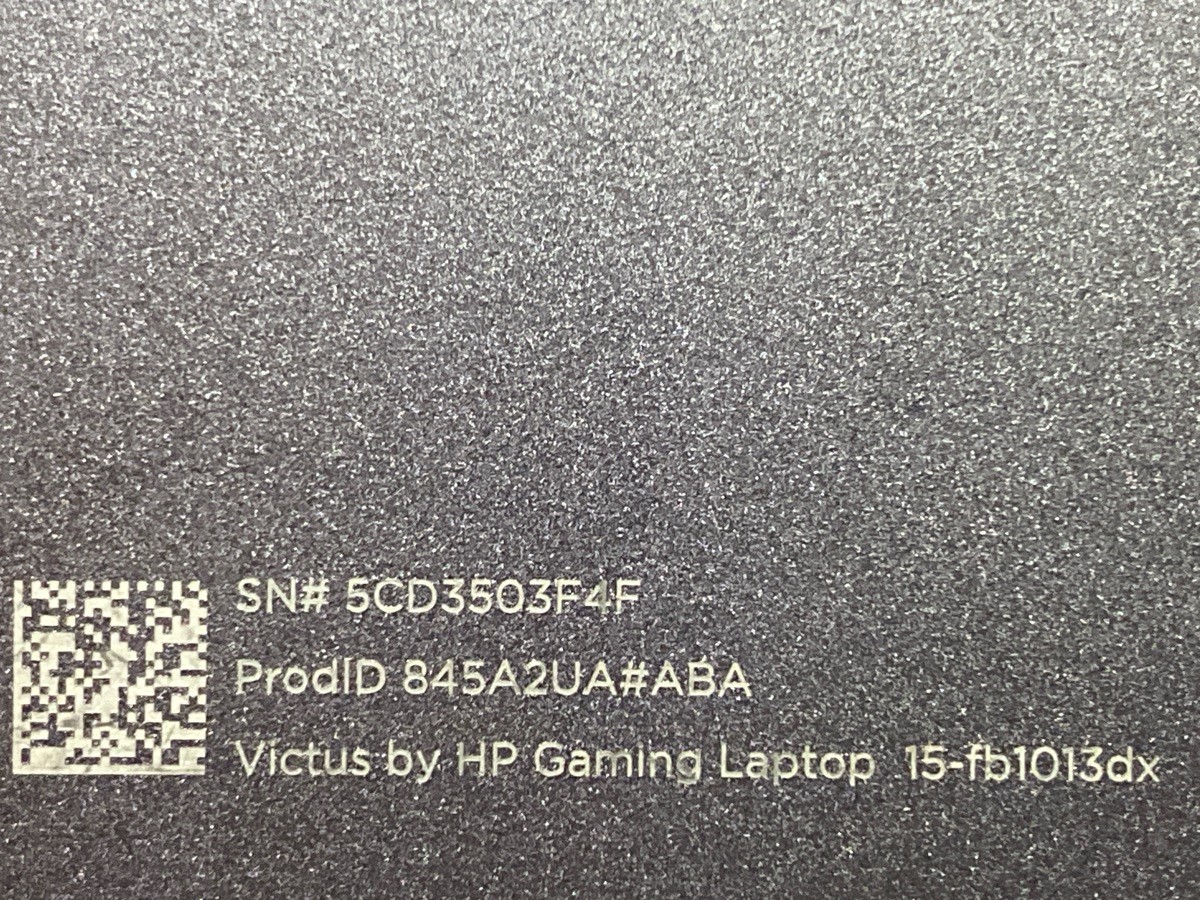 LAPTOP/NETBOOK HEWLETT PACKARD MODEL VICTUS MT7921 (UD8028405)