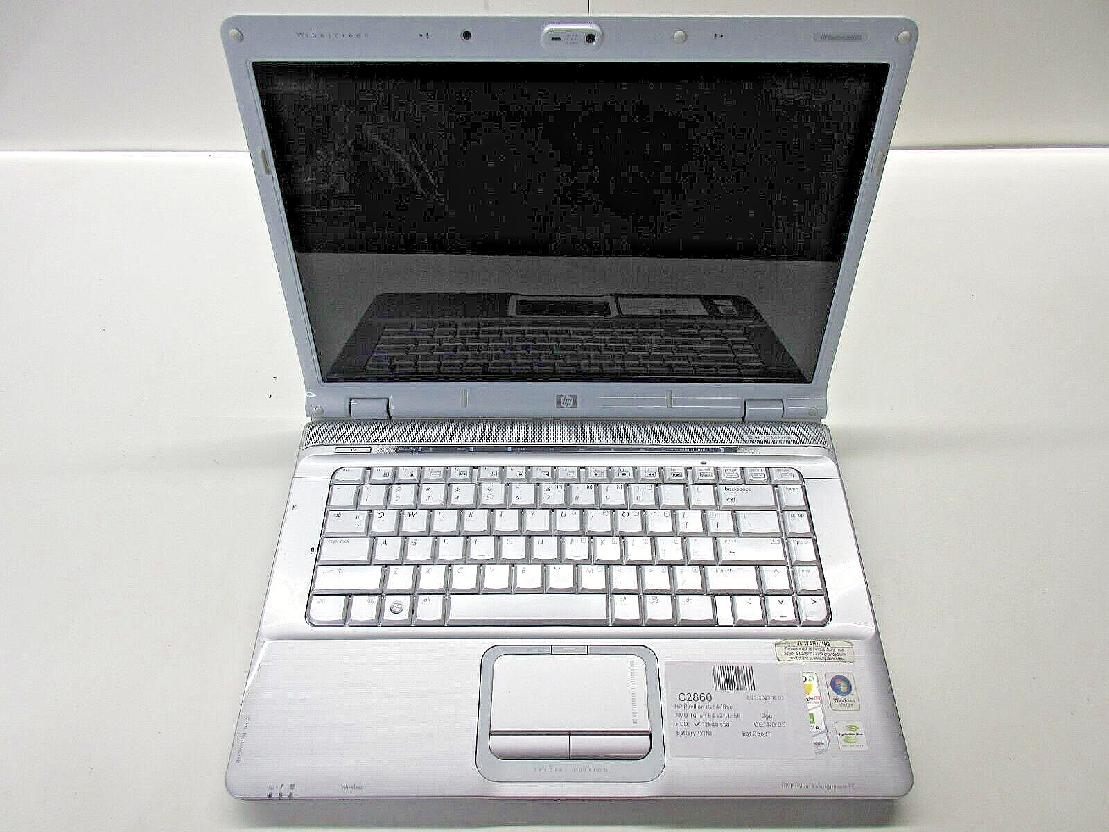 HP Pavilion dv6448se Laptop AMD Turion 64 x2 2GB Ram No HDD or Battery