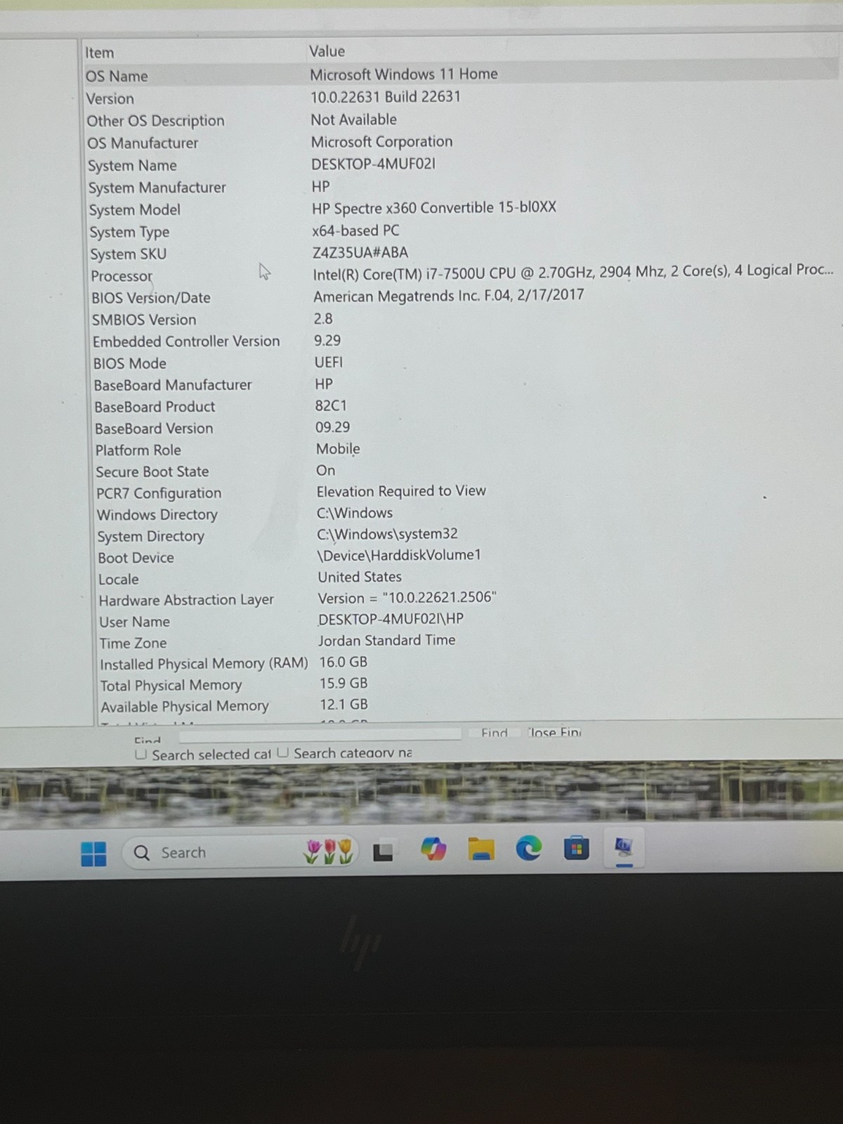 HP Spectre x360 15″ 2-in-1 4K Ultra HD Touch i7-7th Gen 16GB RAM AS-IS