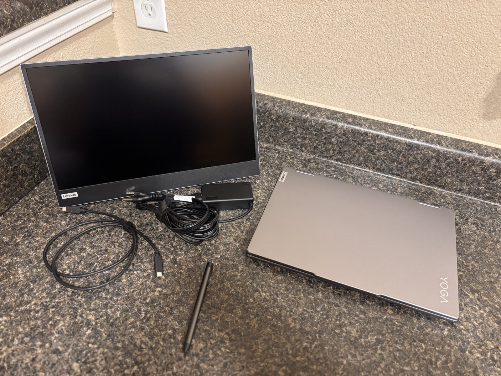 Lenovo Laptop, monitor, And Pen Set Up