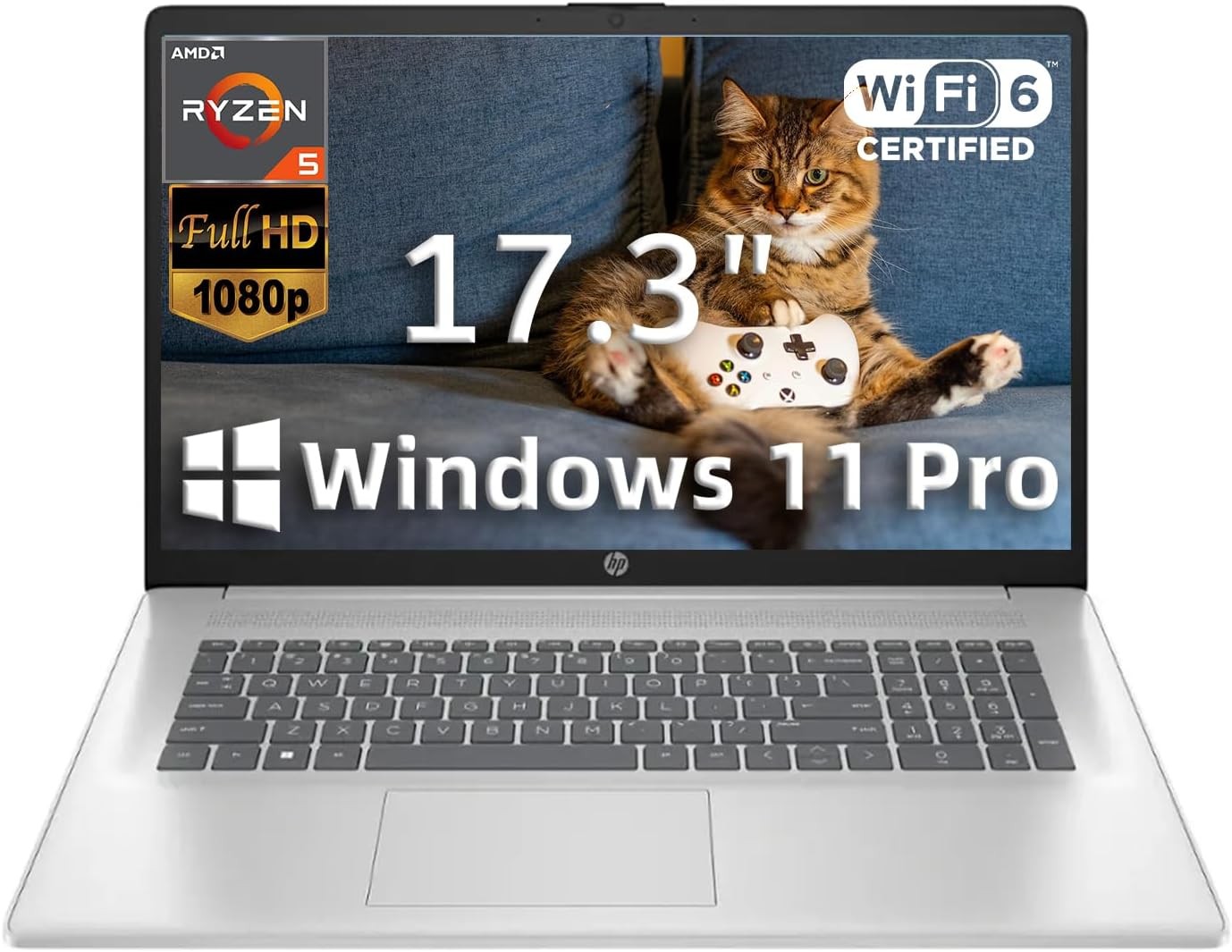 HP 17-cp3401nr 17″FHD Business Laptop AMD Ryzen 5 7430U Upto 64GB 4TB Win11Pro