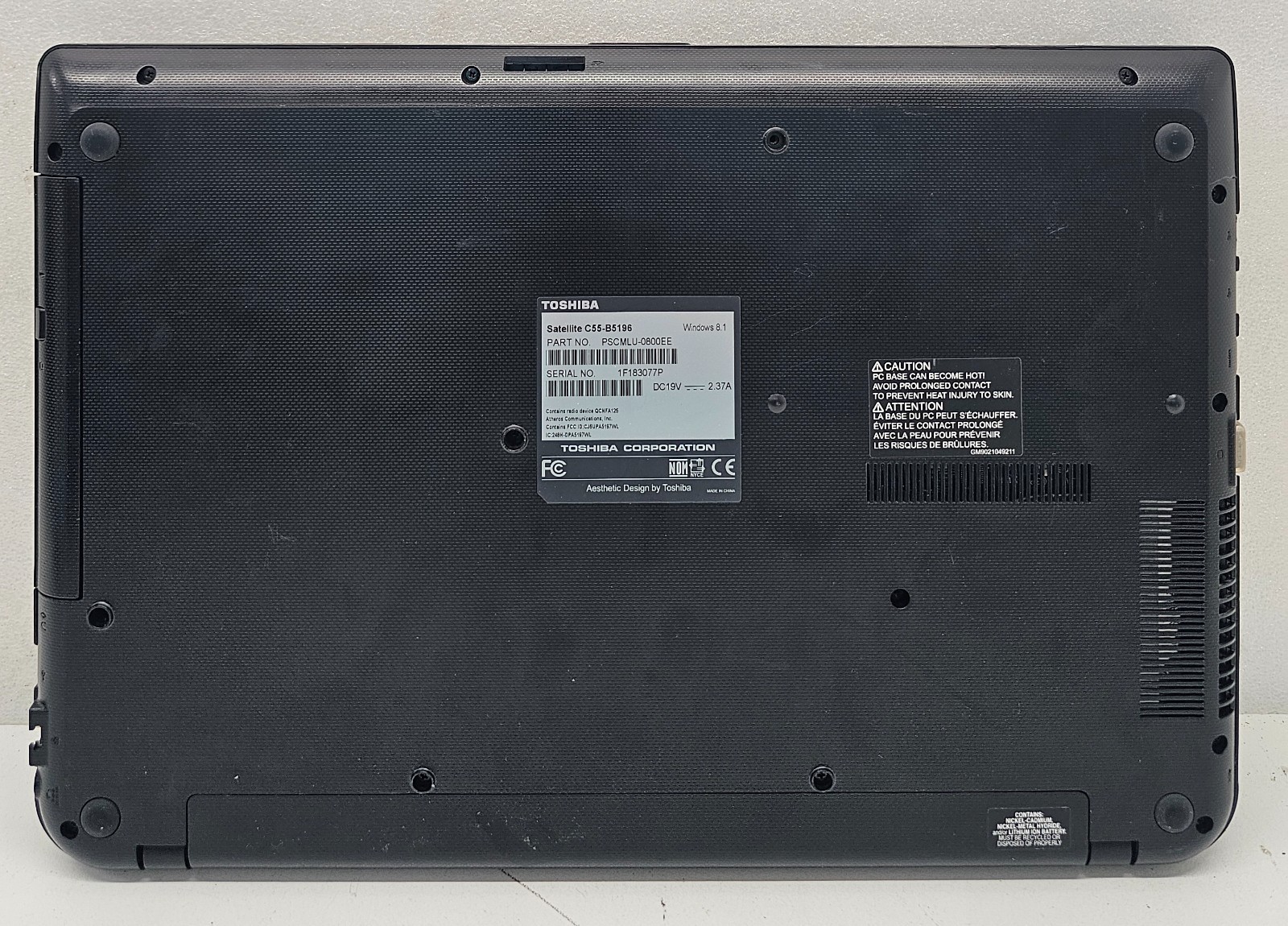 Toshiba Satellite C55-B5196 Laptop Intel Pentium N3540 4GB Ram NO HD/OS (FL)