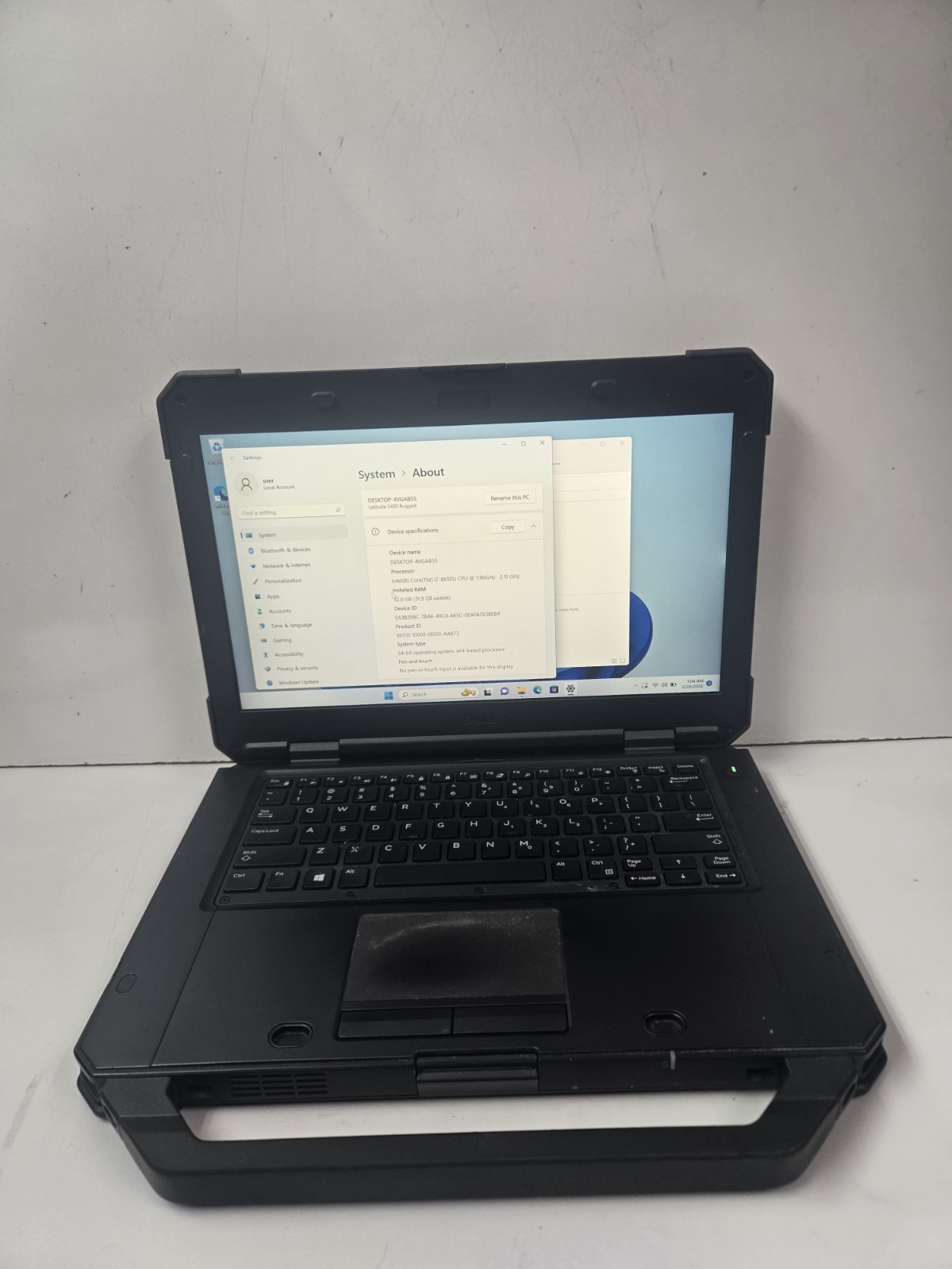 Dell Latitude 5420 Rugged Laptop Intel Core i7-8650U Gen 32GB Ram No toughscreen