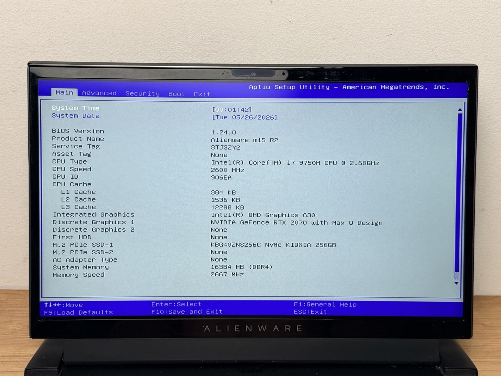 Alienware m15 R2 Gaming Laptop | i7-9750H | RTX 2070 Max-Q 8GB | 16GB RAM | Whit