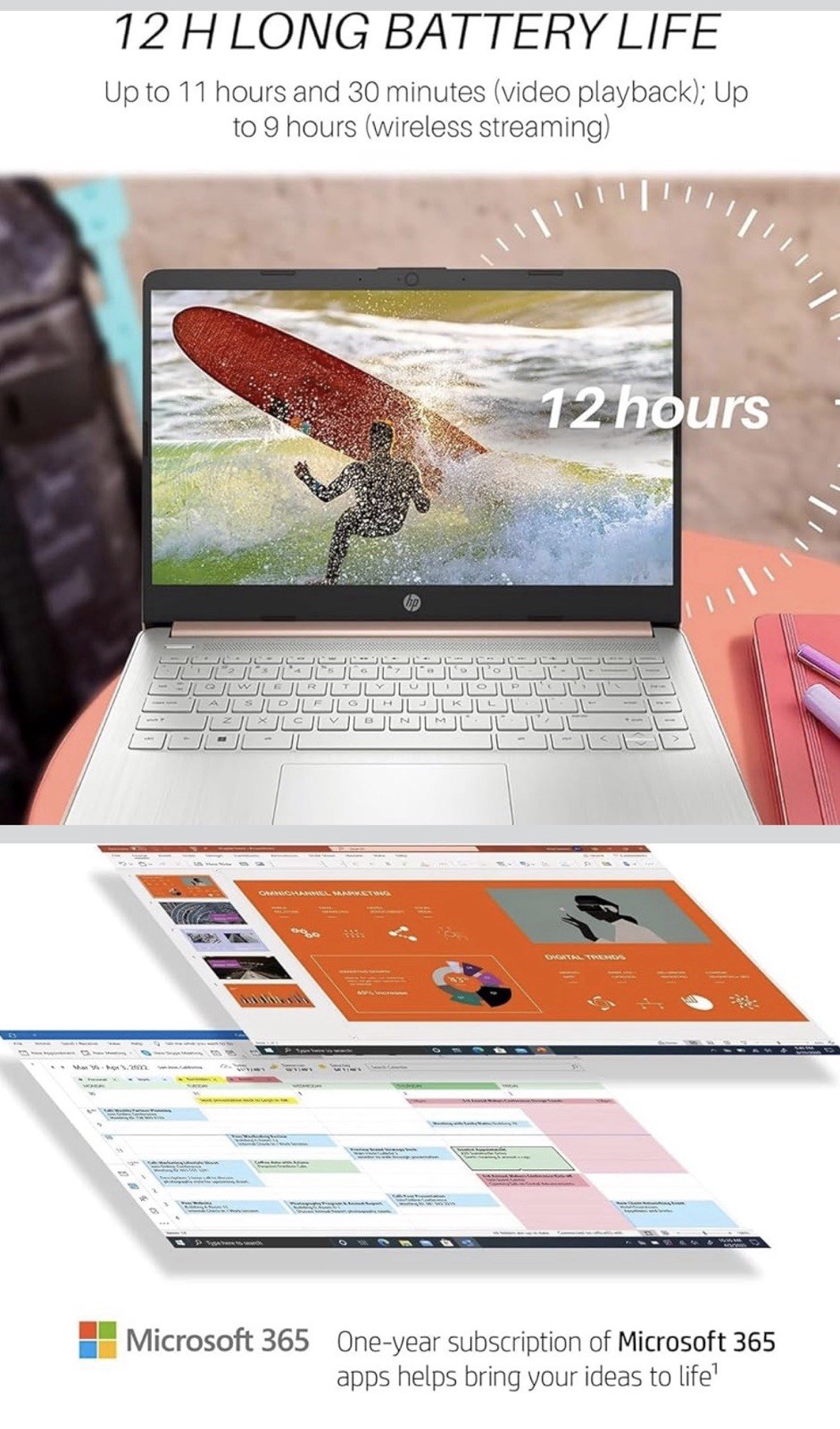 HP 14″ HD Stream Laptop Intel Celeron N4120, 16GB RAM, 128GB eMMC+128GB SD Card