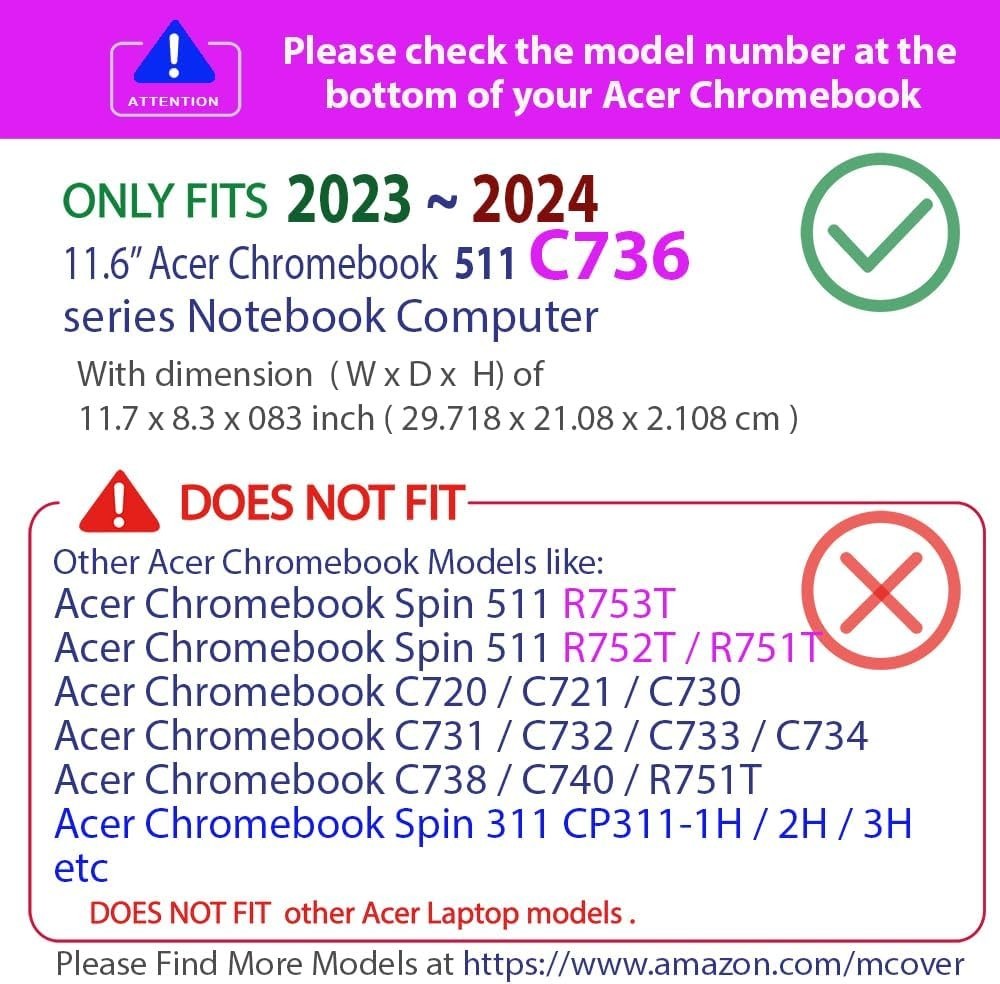 Tailored Hard Shell for Acer Chromebook 511 C736 (11.6 inch) – Modern Protection