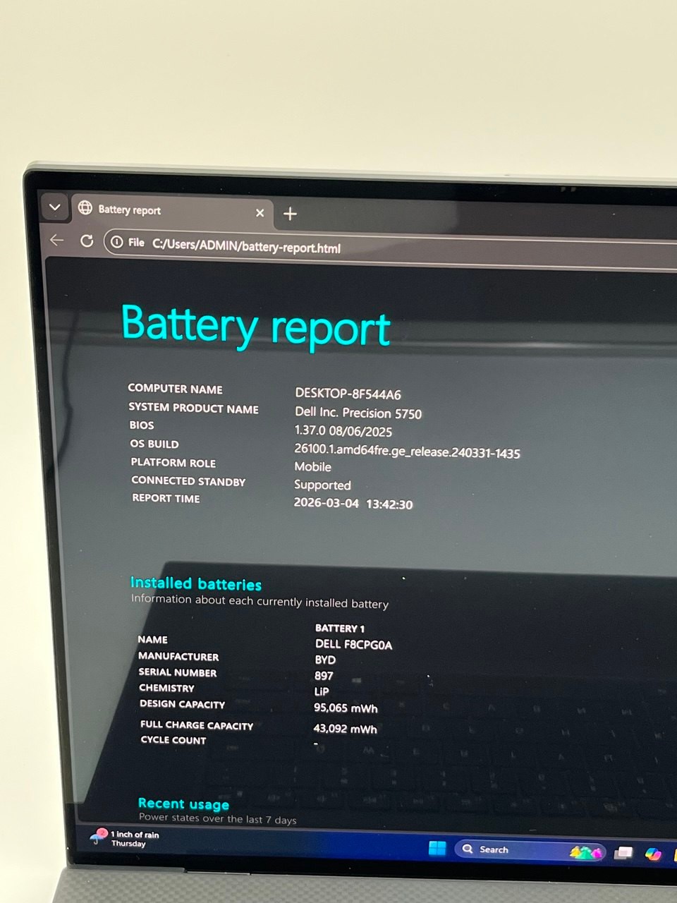 DELL PRECISION 5750 17” I9-10885H 2.40GHZ 64GB RAM 1TB RTX 3000 4K TOUCHSCREEN