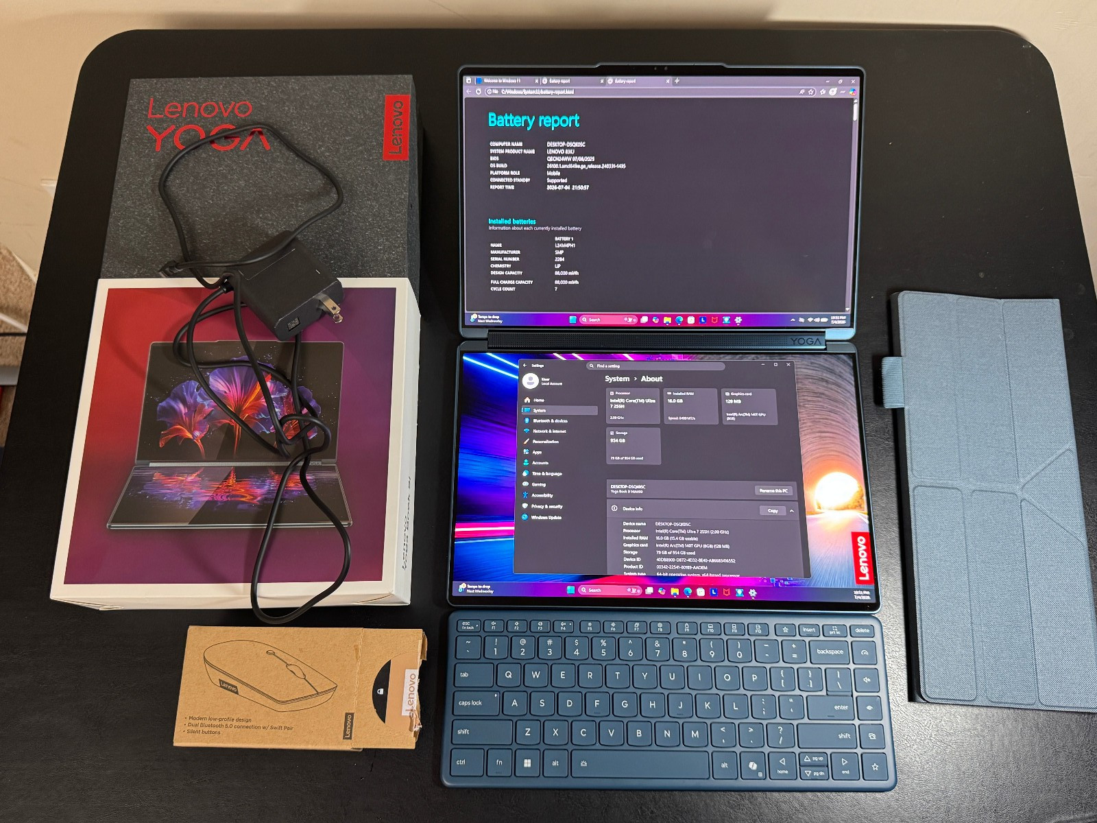 Lenovo Yoga Book 9i 14” 2.8K Dual Screen OLED Laptop Ultra 7 255H 16GB 1TB Teal