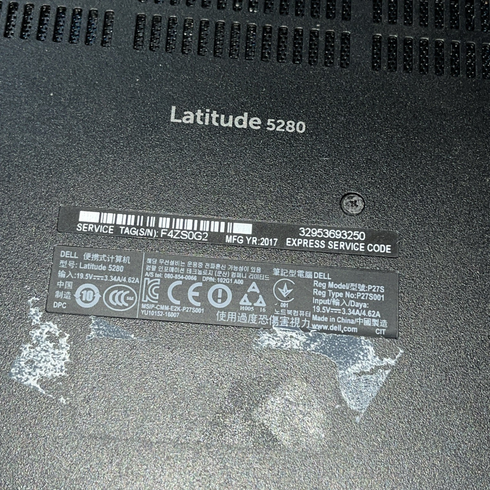 DELL LATITUDE 5280 INTEL CORE I3-7100U 2.40GHZ 8GB RAM NO HD .