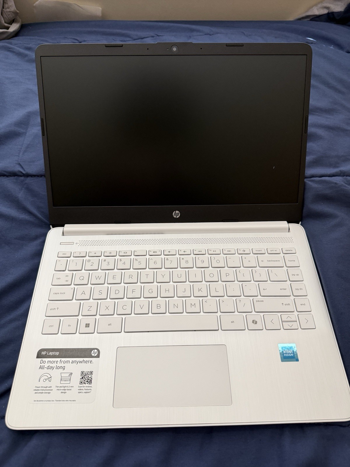 HP White Notebook Laptop Intel Built-in Webcam Charger Included
