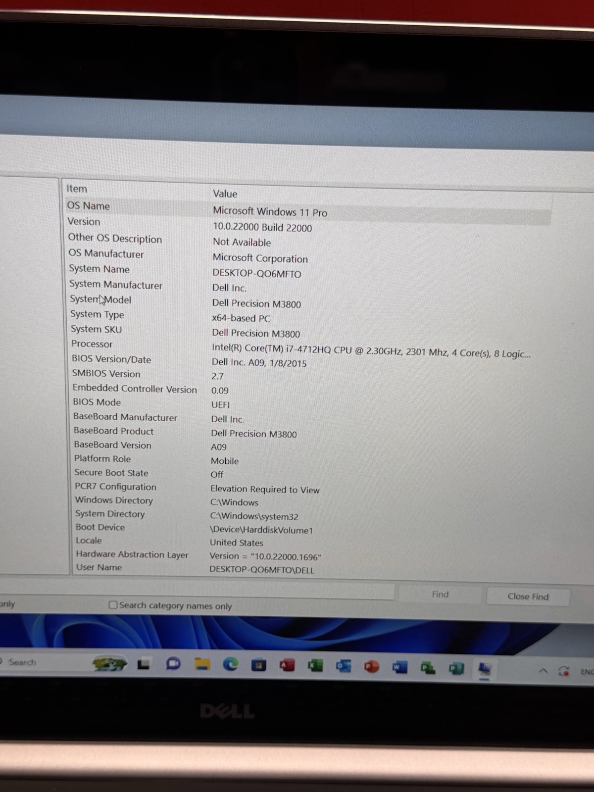 Dell Precision M3800 i7- 2.3GHz 16GB RAM 512GB SSD W11 Pro Quadro K1100M