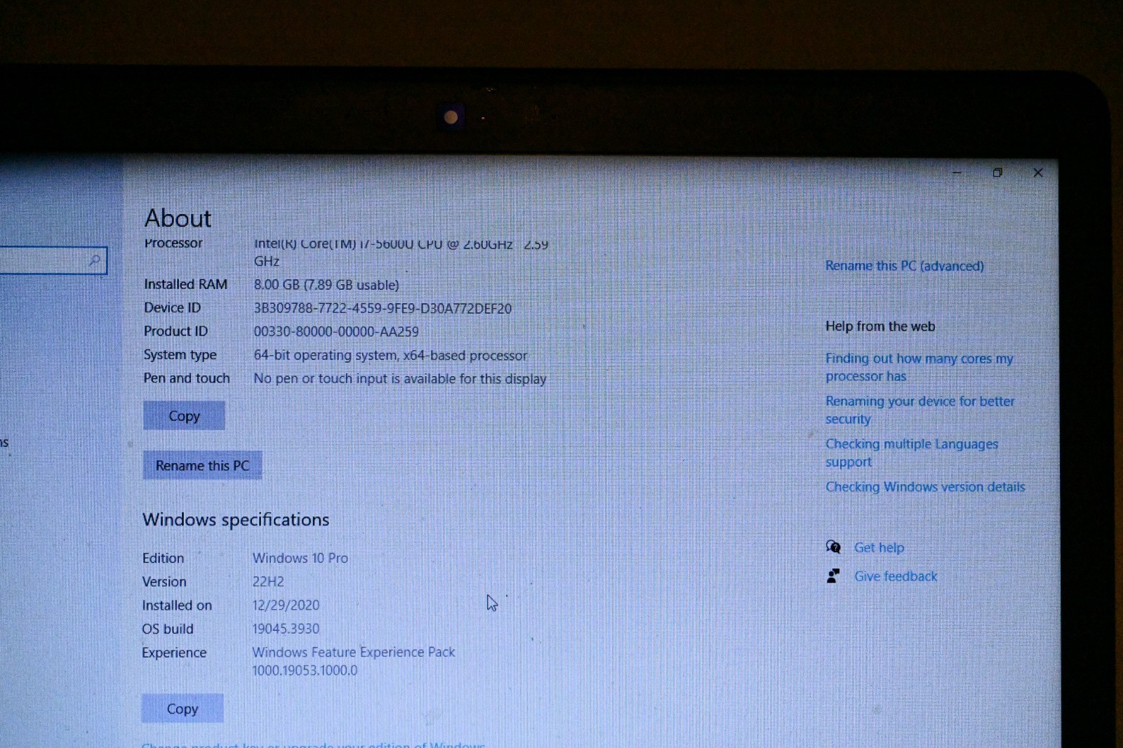 DELL LATITUDE E7450 | i7-5600U 8GB RAM 256GB SSD | FHD Backlit Win 10 Pro