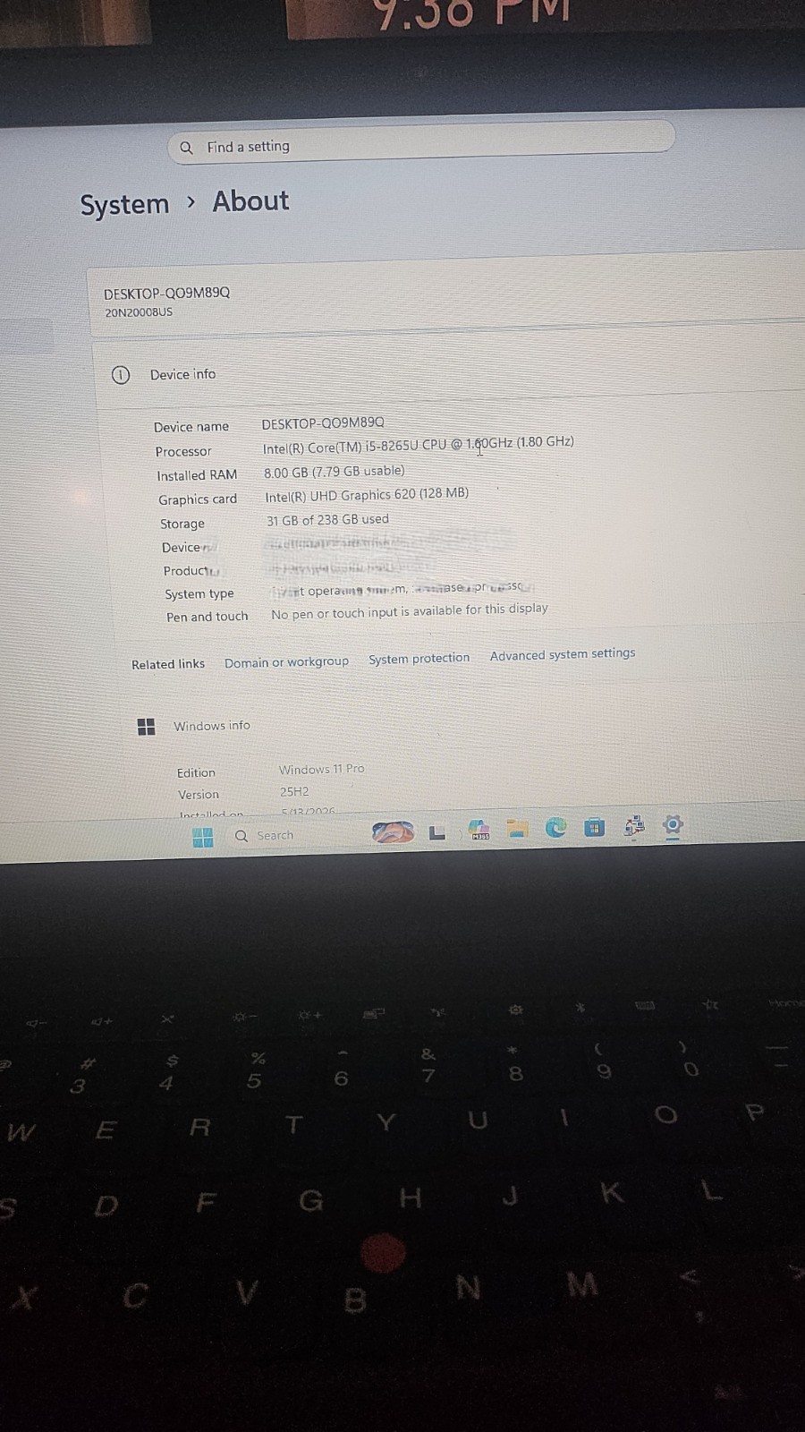 Lenovo ThinkPad T490 14″ FHD i5-8365U 8GB DDR4 RAM 256GB SSD (Windows 11 Pro)