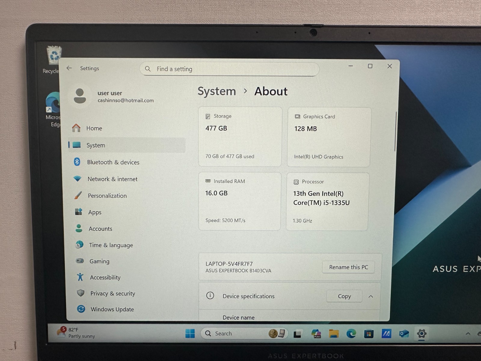 Asus ExpertBook B1403CVA-XS54 14″ Laptop i5-1335U 16GB 512GB SSD W11P