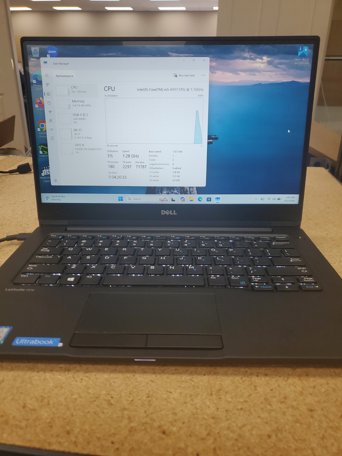 14″ Dell Latitude 7370 Laptop m7-6y75 8GB RAM 500GB SSD Win 11 Pro 060126-4