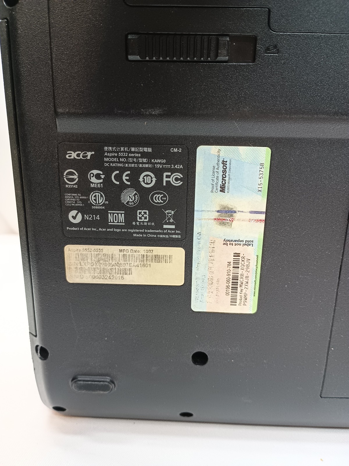 Acer Aspire 5532 Series Laptop Black USB 15.6″ HD LCD Display For Parts